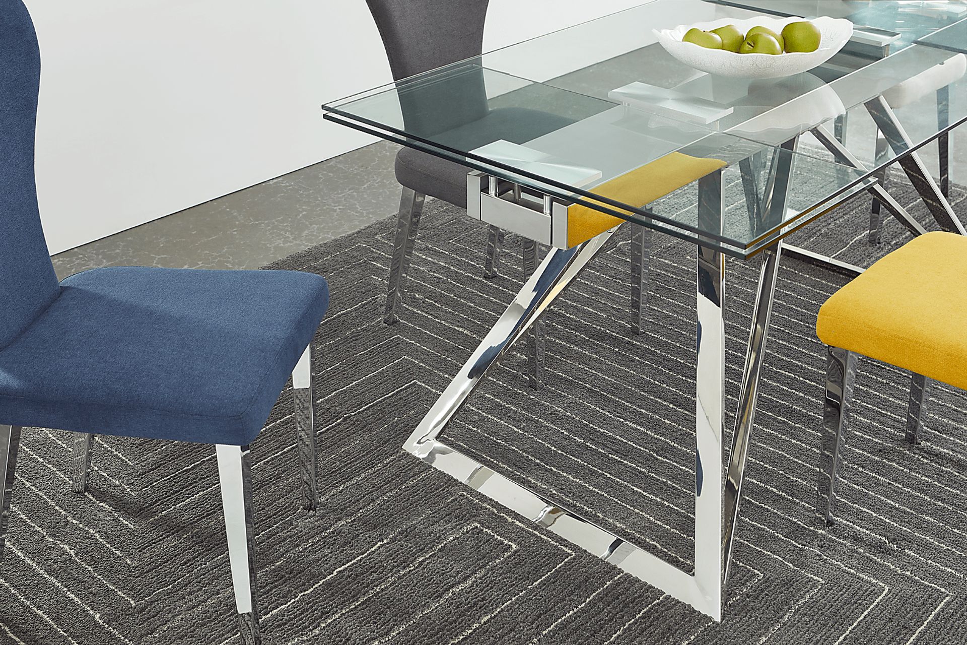 Zenica 5 Pc Silver Gray Cinnabar Red Dining Room Set With Dining Table, Side Chair | Rooms to Go Zenica 5 Pc Silver Gray Cinnabar Red Dining Room Set With Dining Table, Side Chair | Rooms to Go