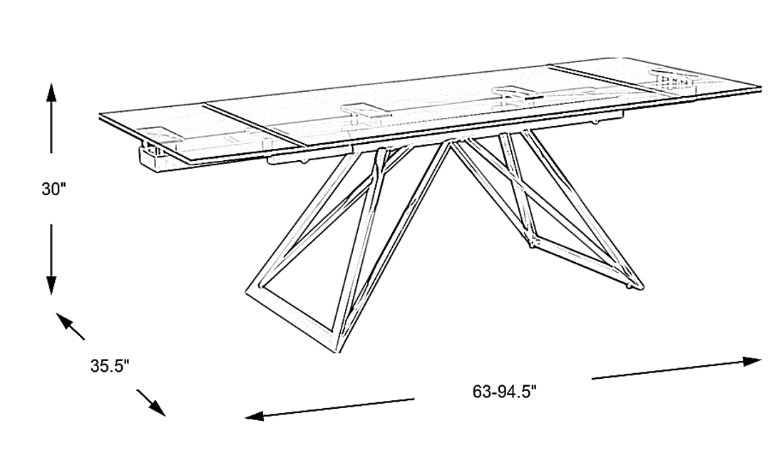 Zenica Silver Rectangle Dining Table