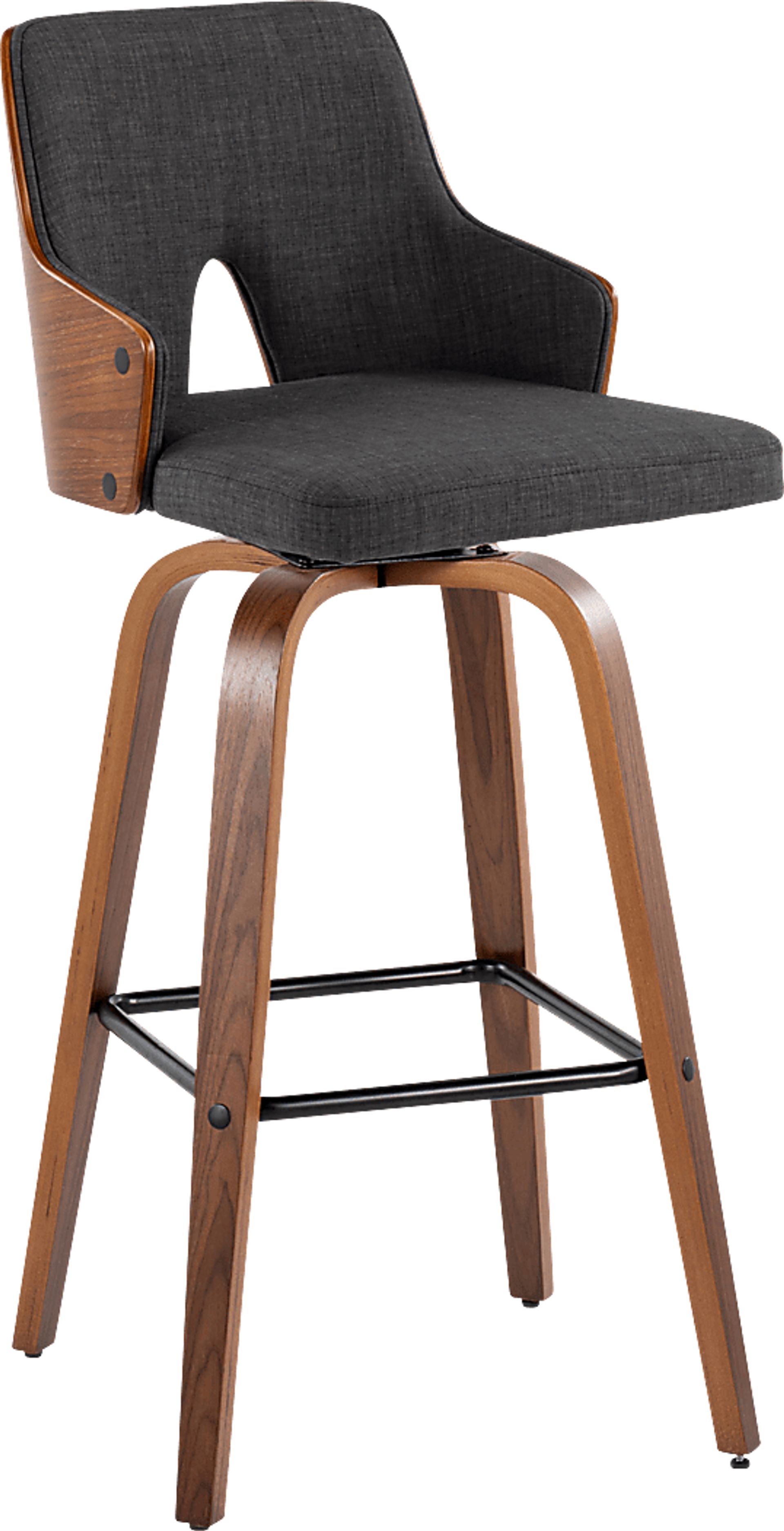Zennia Black Swivel Barstool, Set of 2 - Image 3