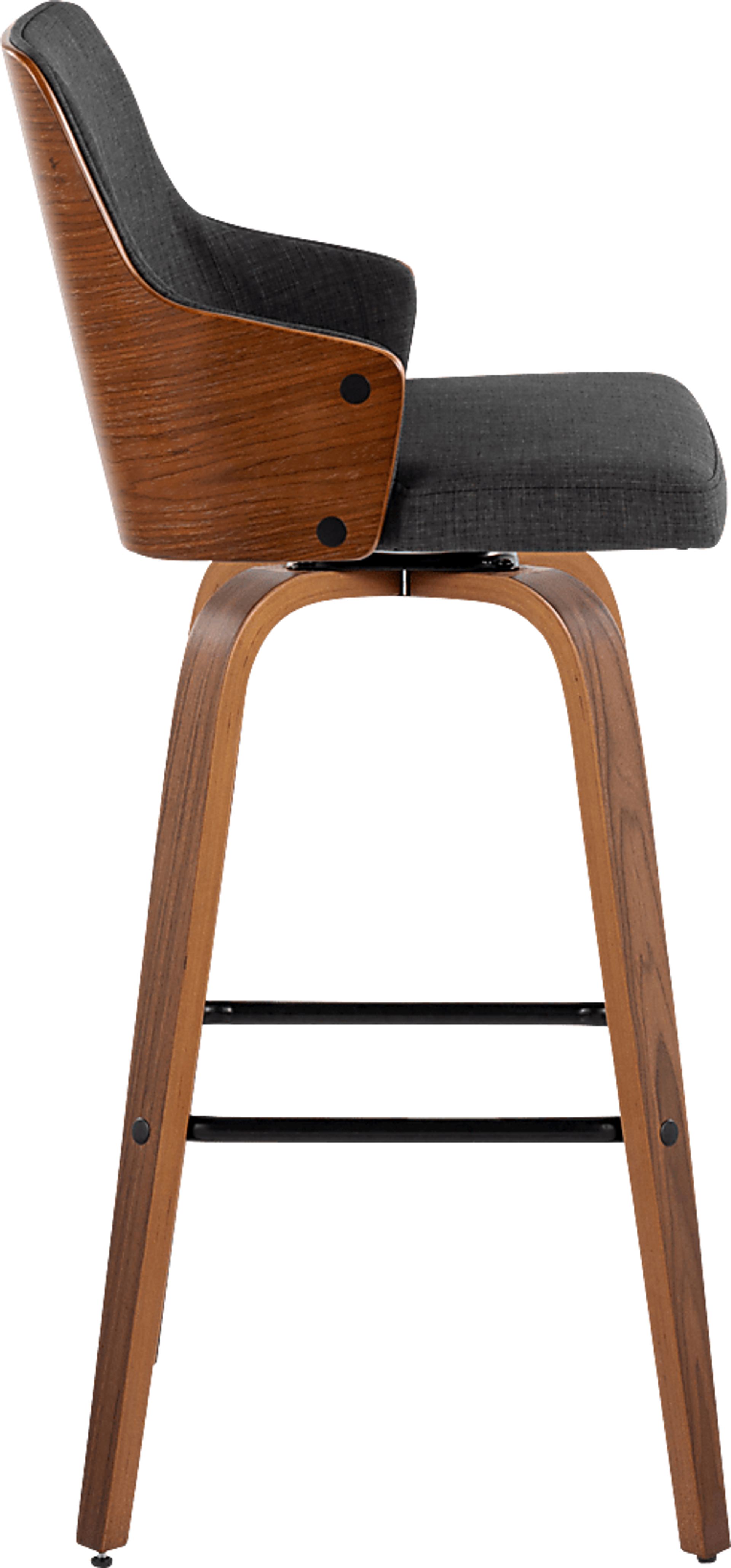 Zennia Black Swivel Barstool, Set of 2 - Image 4