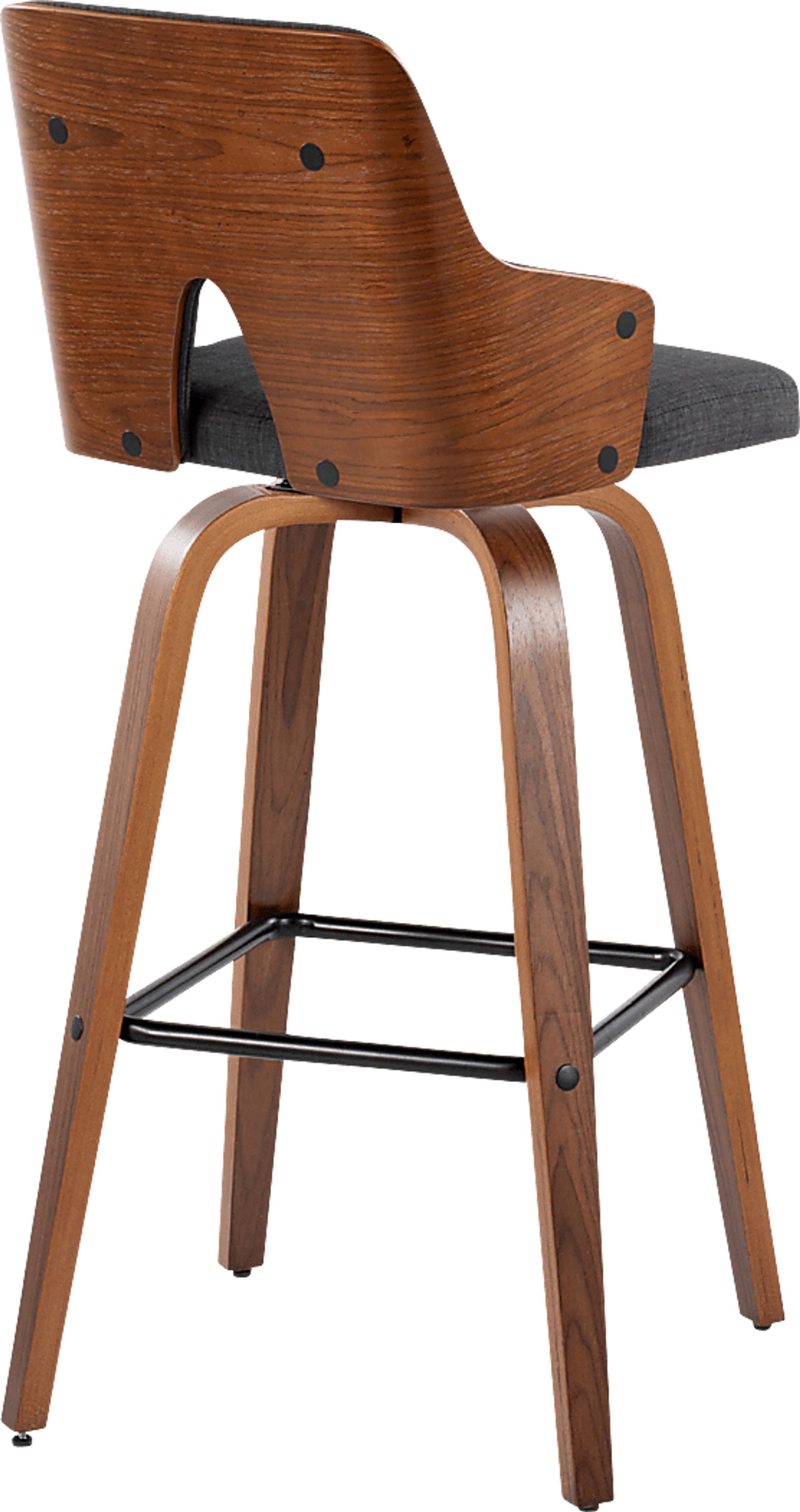 Zennia Black Swivel Barstool, Set of 2 - Image 5
