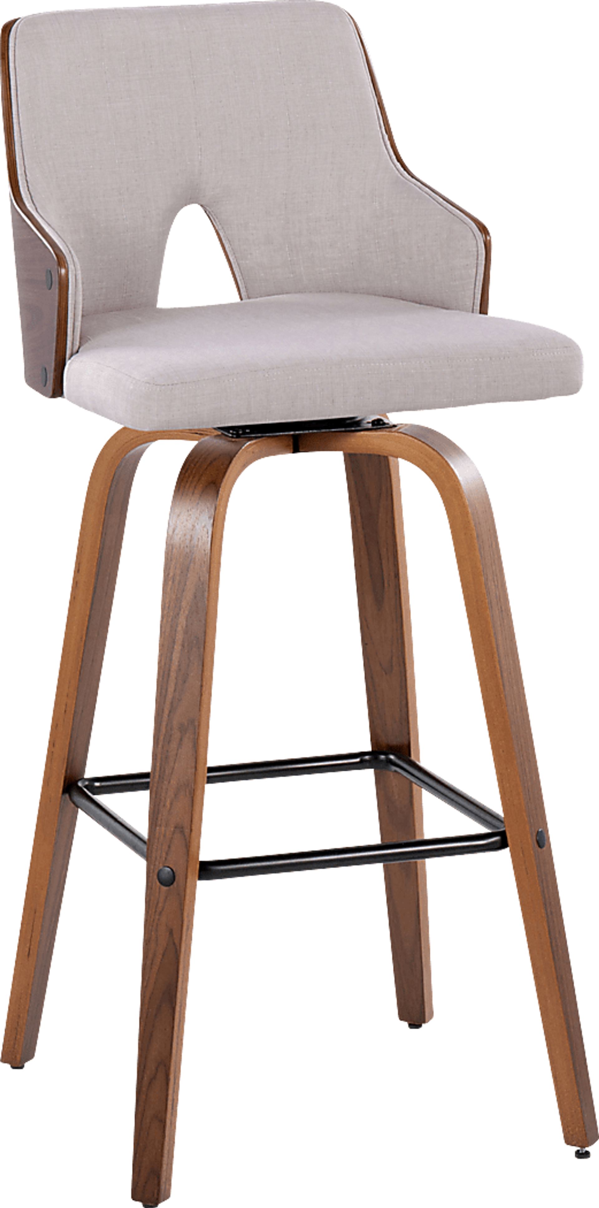 Zennia Cream Swivel Barstool, Set of 2 - Image 3