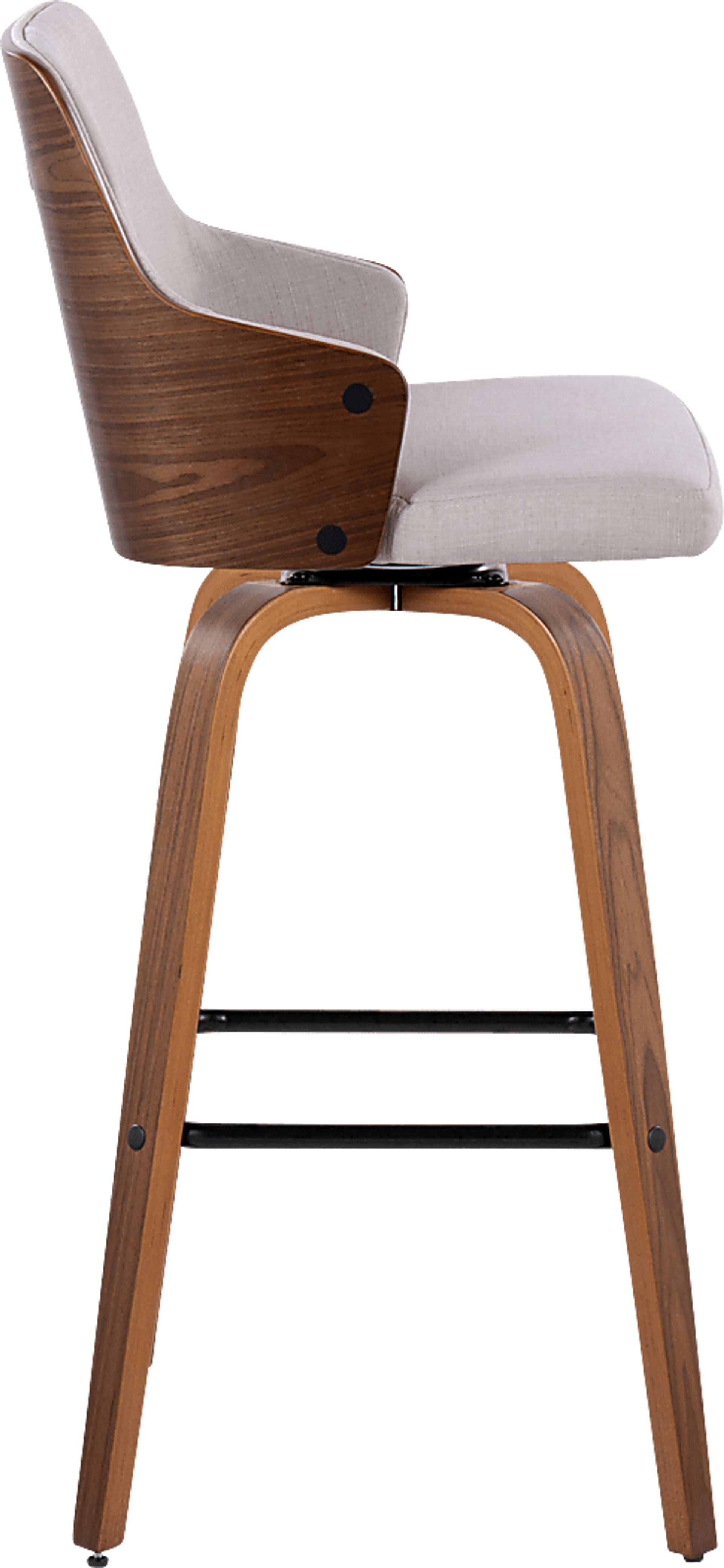 Zennia Cream Swivel Barstool, Set of 2 - Image 4