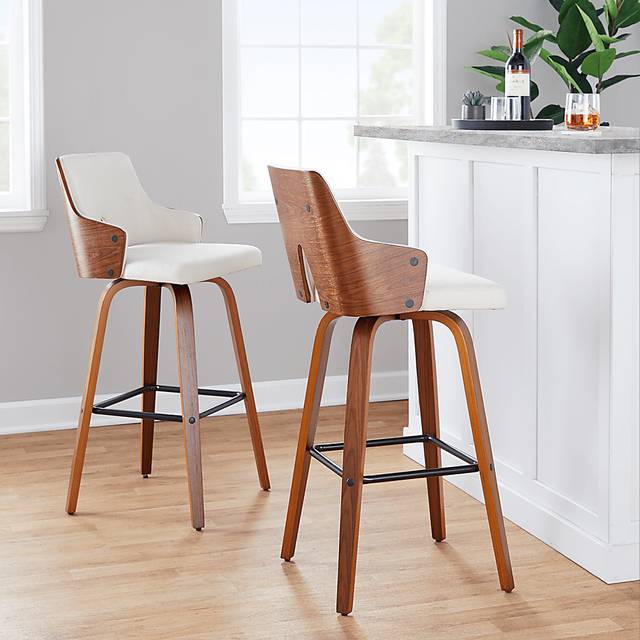 Zennia Cream Swivel Barstool, Set of 2 - Thumbnail - Image 2