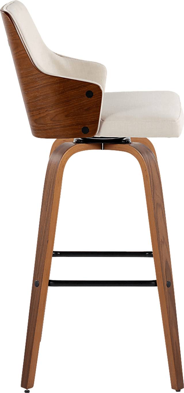 Zennia Cream Swivel Barstool, Set of 2 - Thumbnail - Image 4