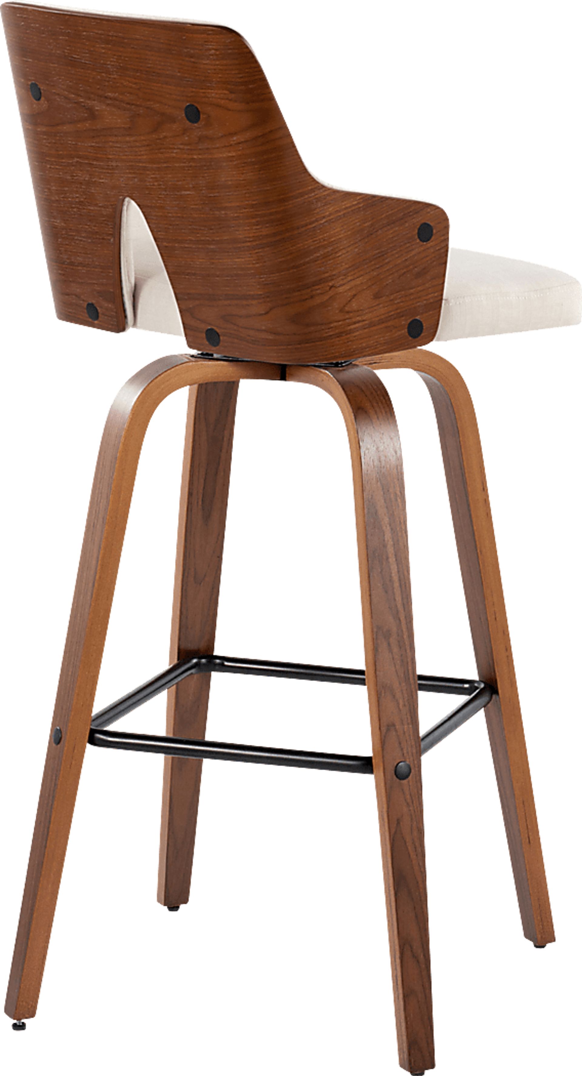 Zennia Cream Swivel Barstool, Set of 2 - Image 5