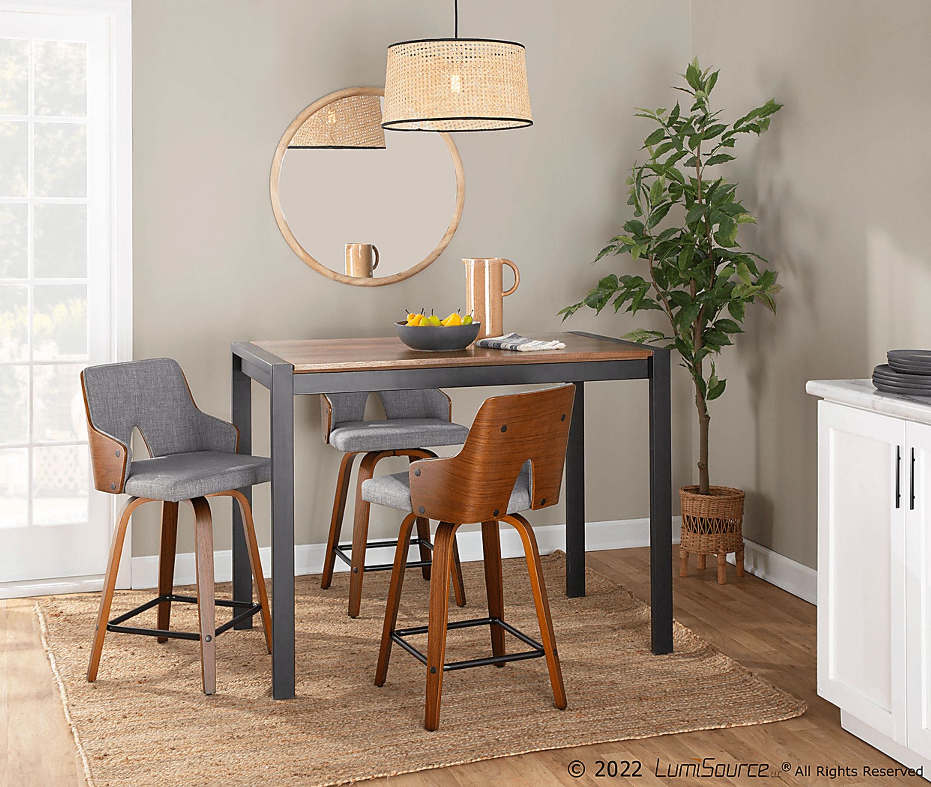 Zennia Gray Counter Height Stool, Set of 2 - Image 9