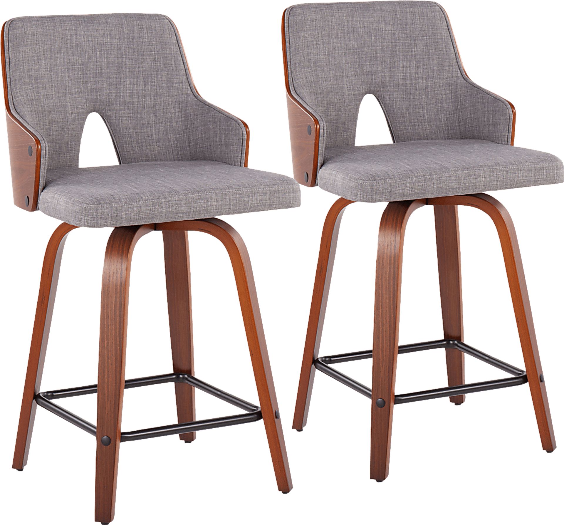 Zennia Gray Counter Height Stool, Set of 2 - Image 1