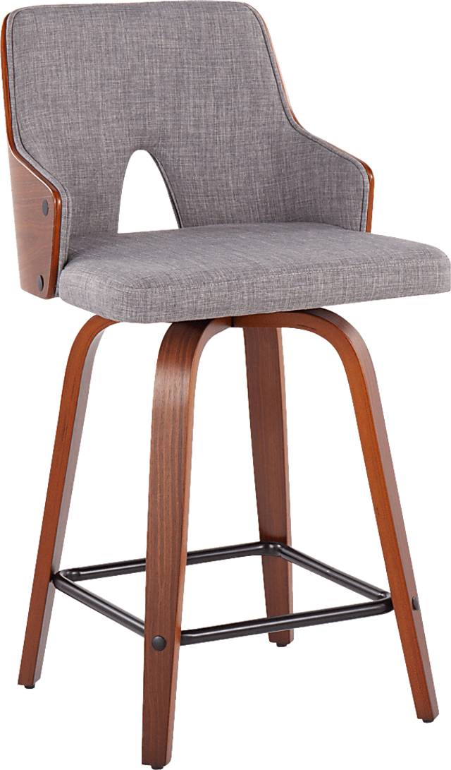 Zennia Gray Counter Height Stool, Set of 2 - Thumbnail - Image 5