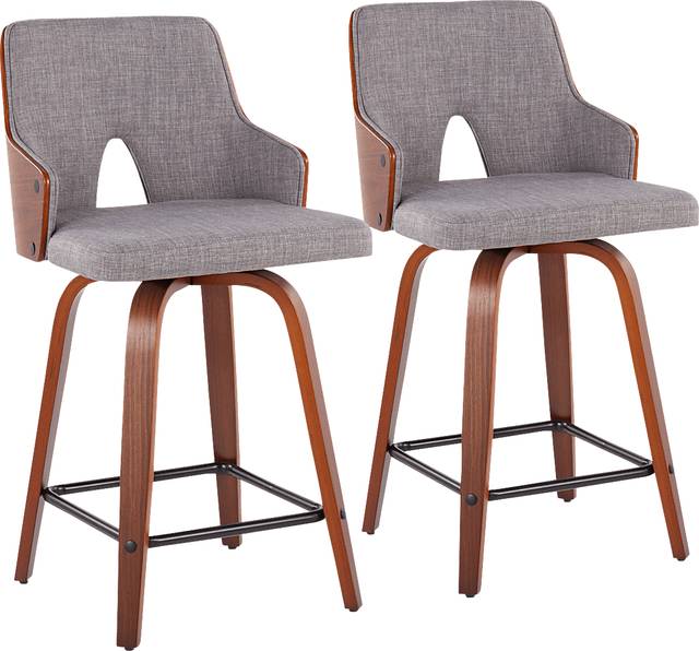 Zennia Gray Counter Height Stool, Set of 2 - Thumbnail - Image 1