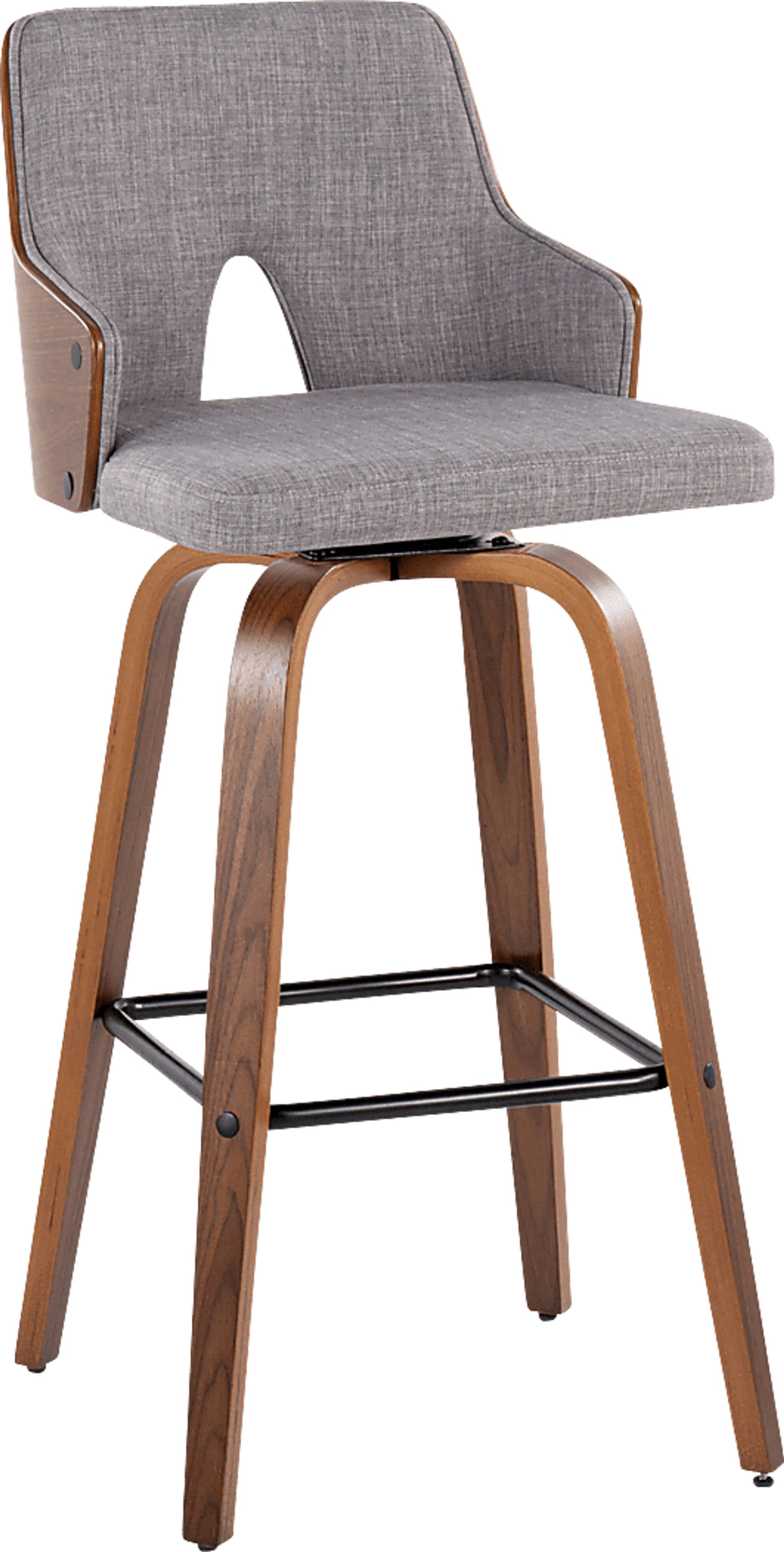 Zennia Gray Swivel Barstool, Set of 2 - Image 3