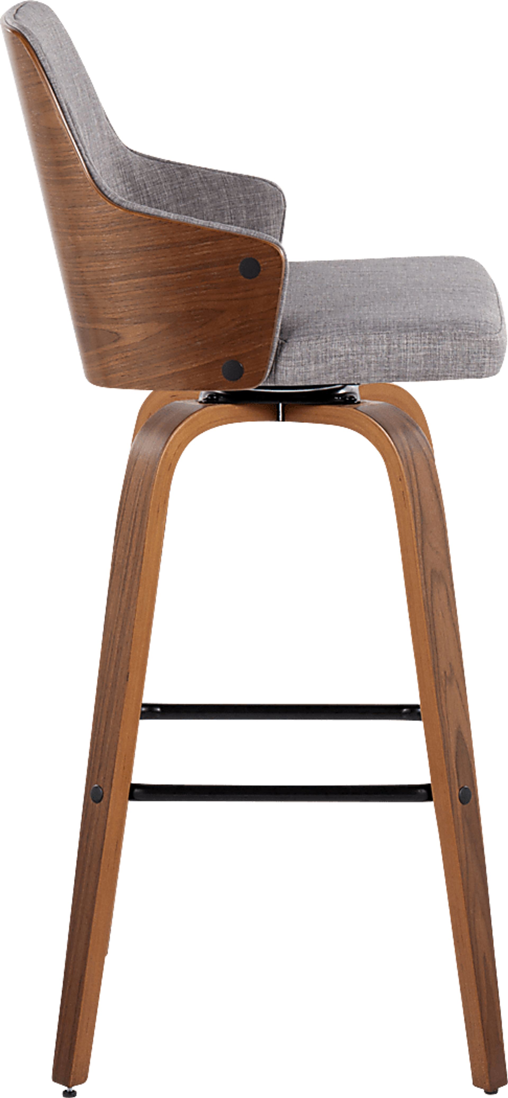 Zennia Gray Swivel Barstool, Set of 2 - Image 4