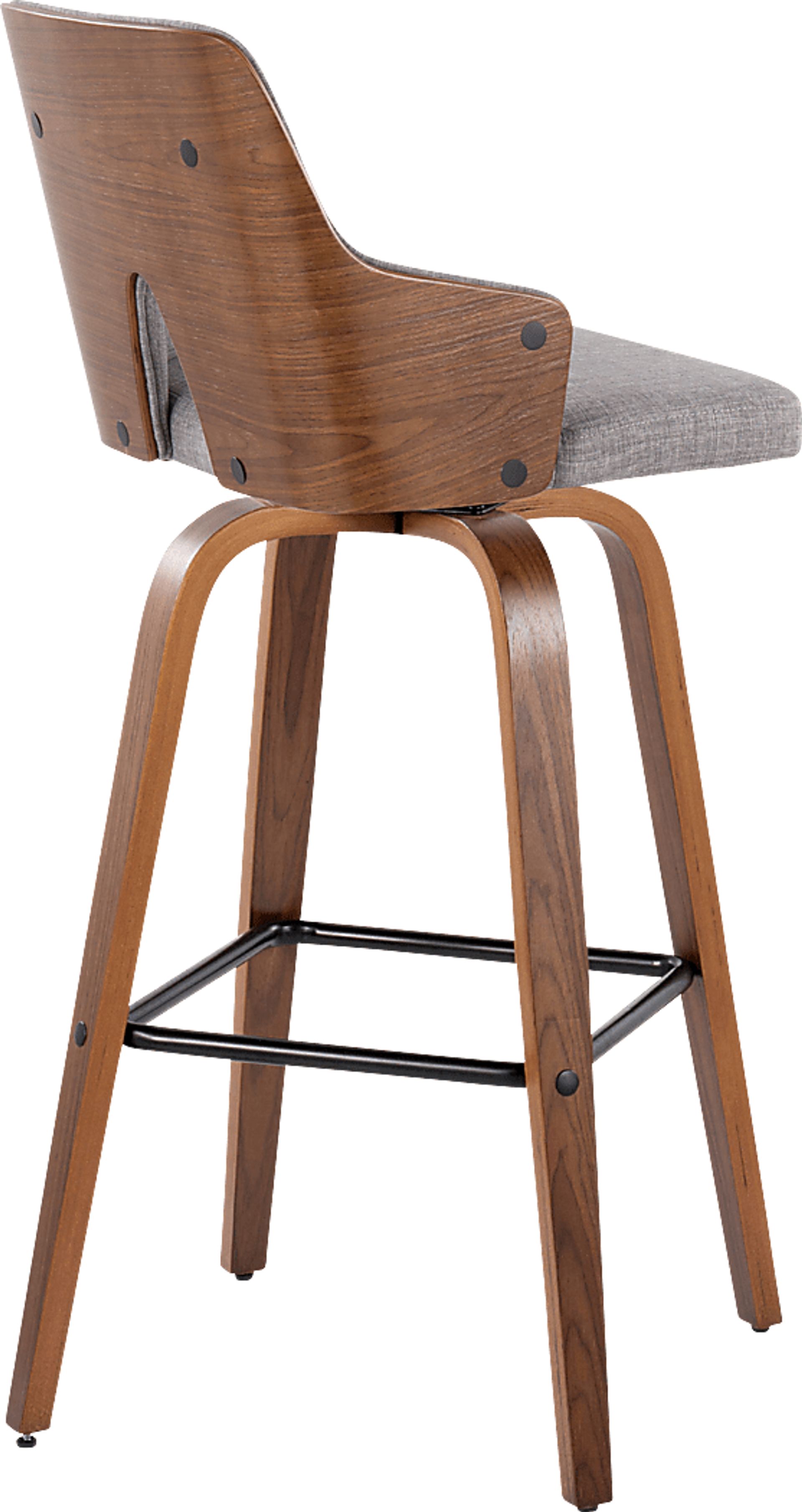 Zennia Gray Swivel Barstool, Set of 2 - Image 5