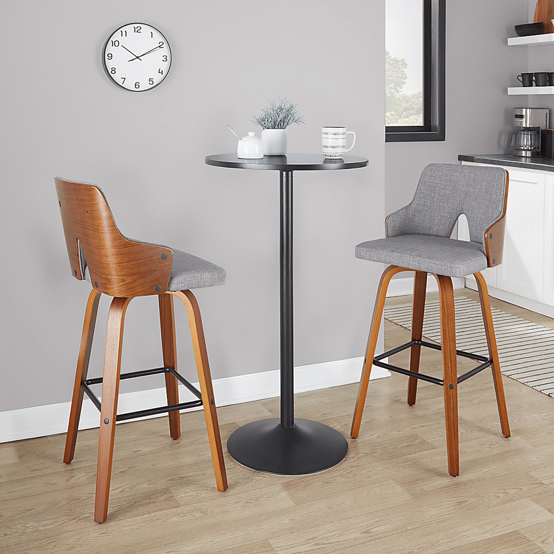 Zennia Gray Swivel Barstool, Set of 2 - Image 9