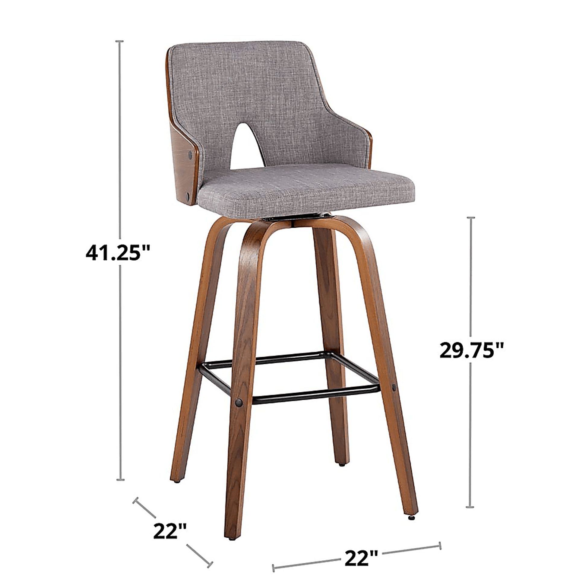 Zennia Gray Swivel Barstool, Set of 2 - Image 10