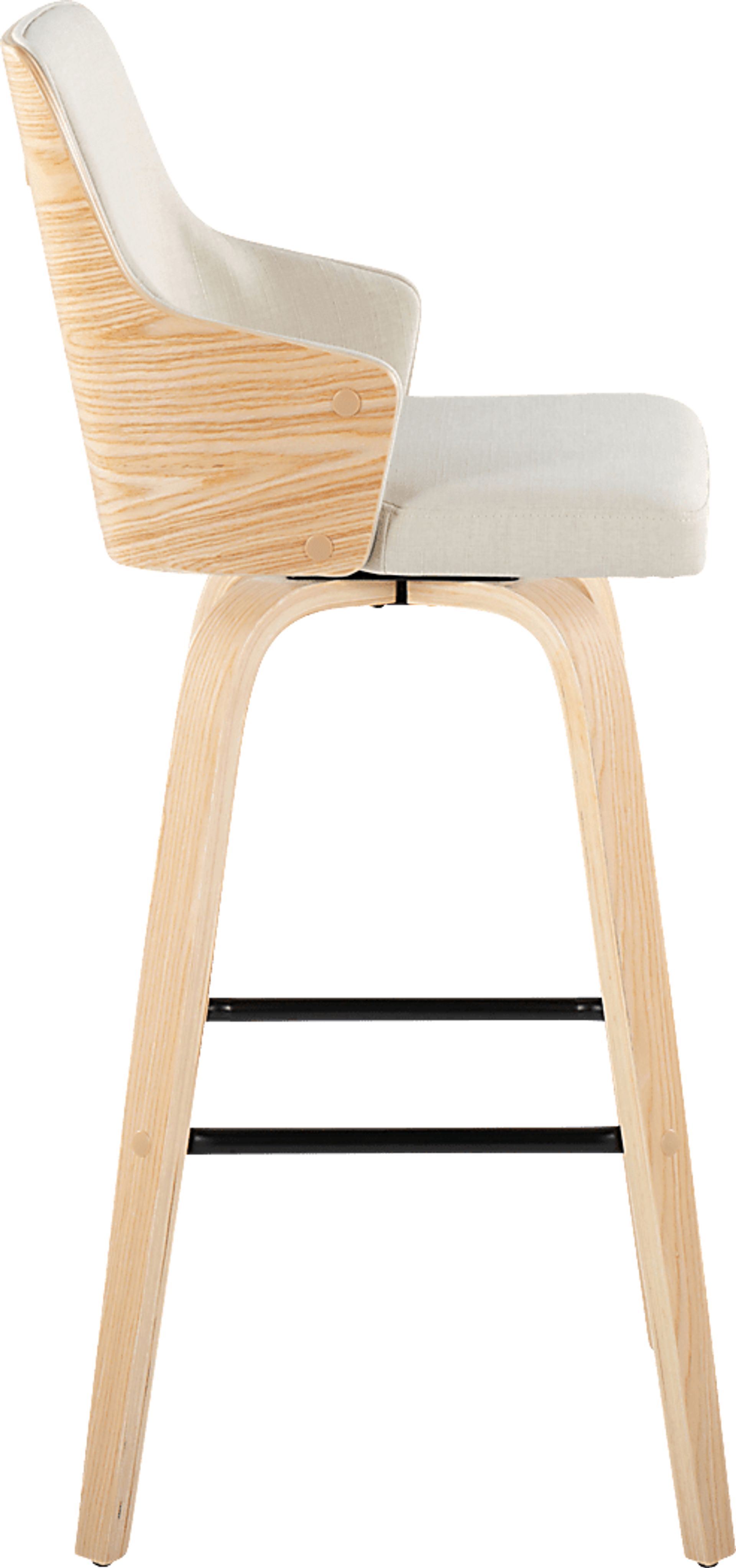 Zennia II Cream Swivel Barstool, Set of 2 - Image 4