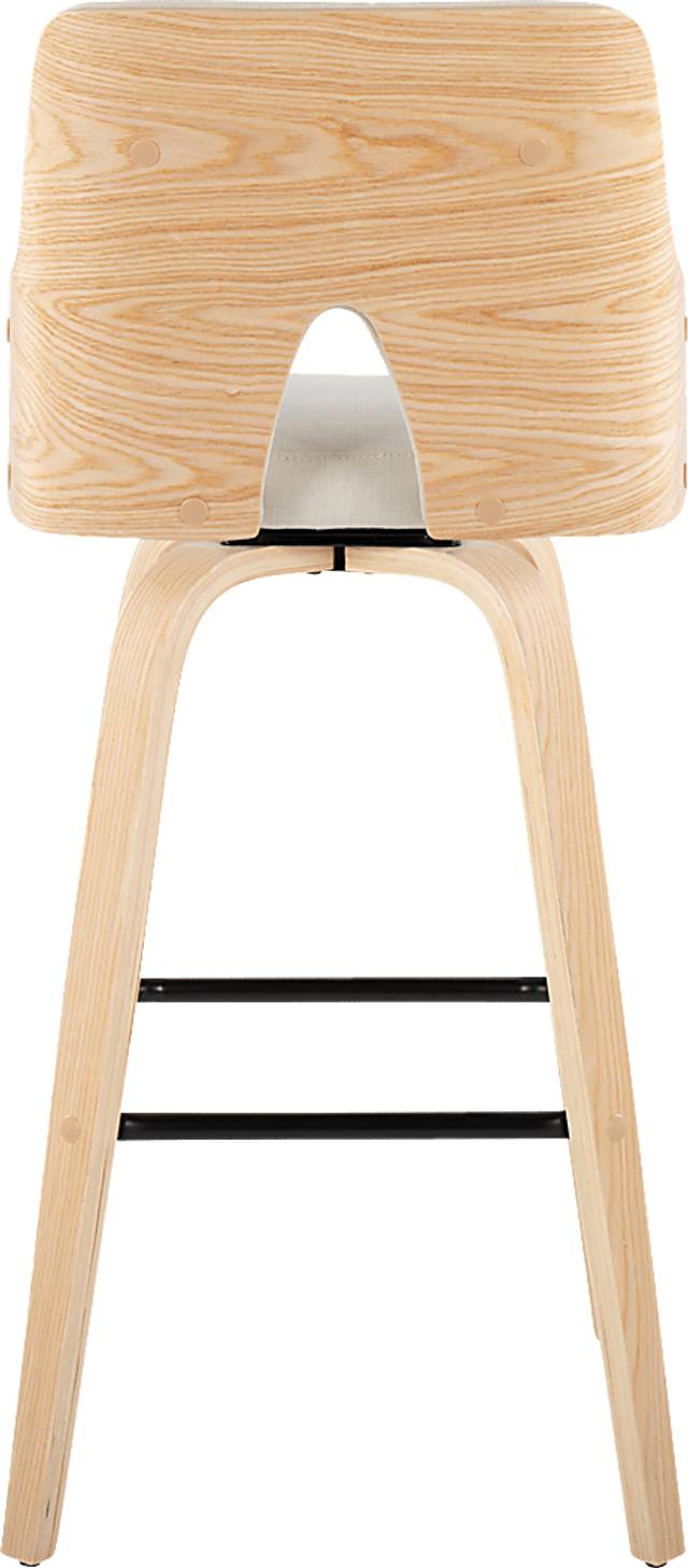 Zennia II Cream Swivel Barstool, Set of 2 - Thumbnail - Image 6