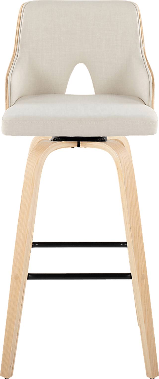 Zennia II Cream Swivel Barstool, Set of 2 - Thumbnail - Image 7