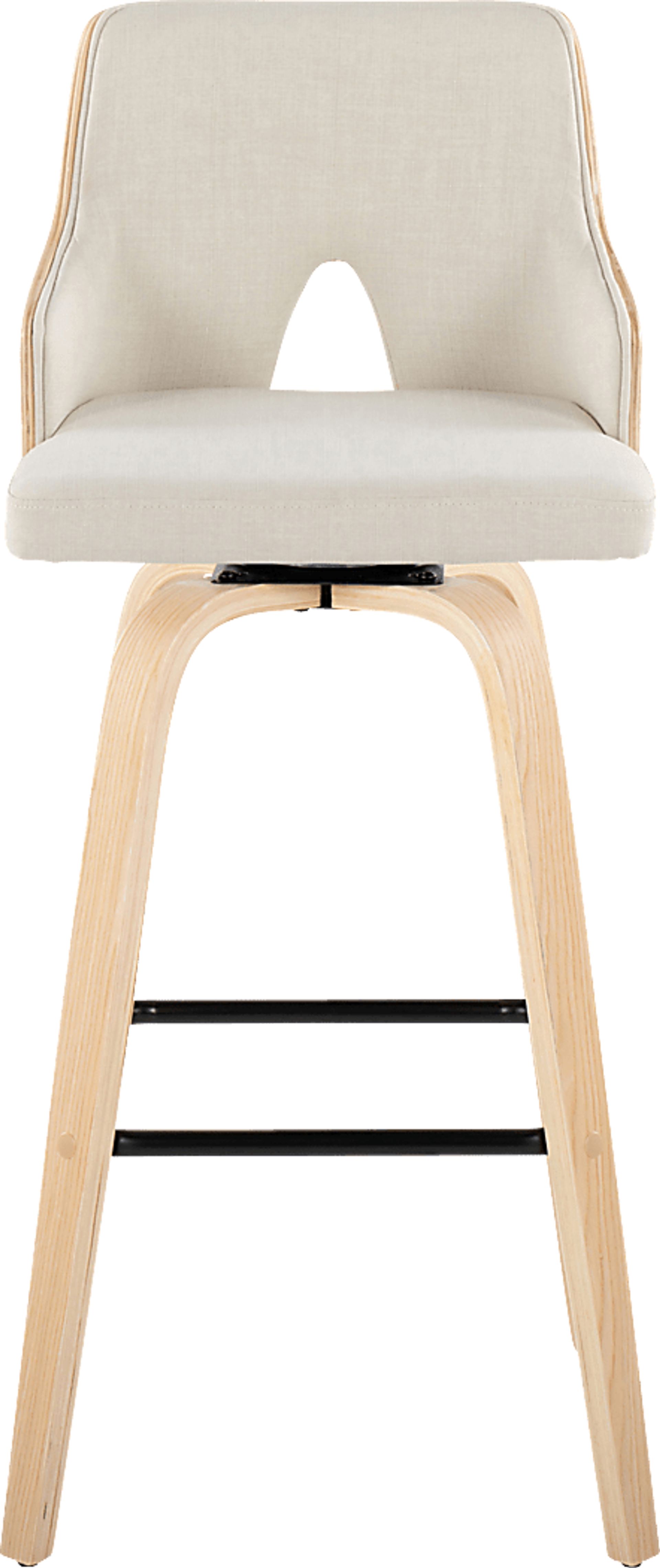 Zennia II Cream Swivel Barstool, Set of 2 - Image 7