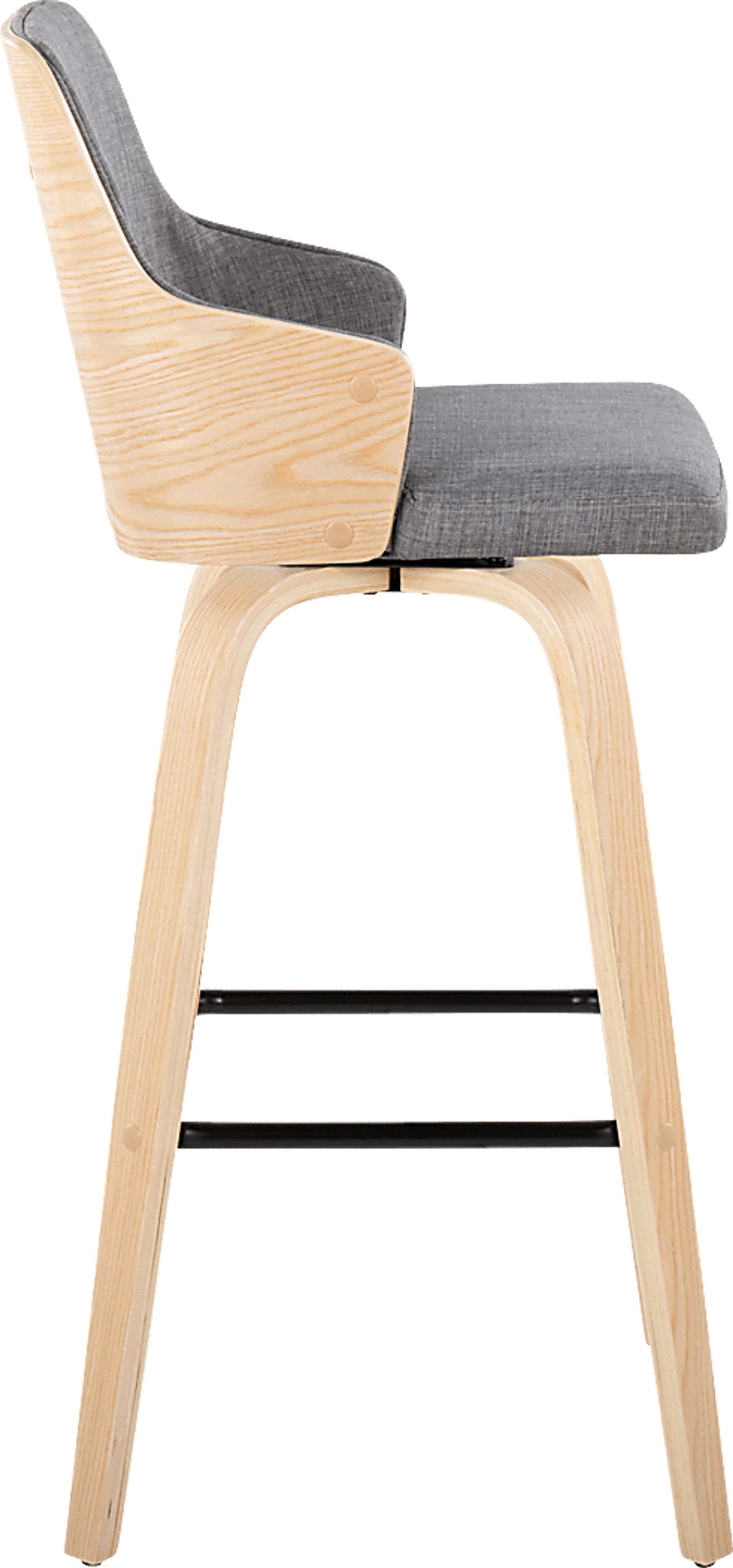 Zennia II Gray Swivel Barstool, Set of 2 - Image 4