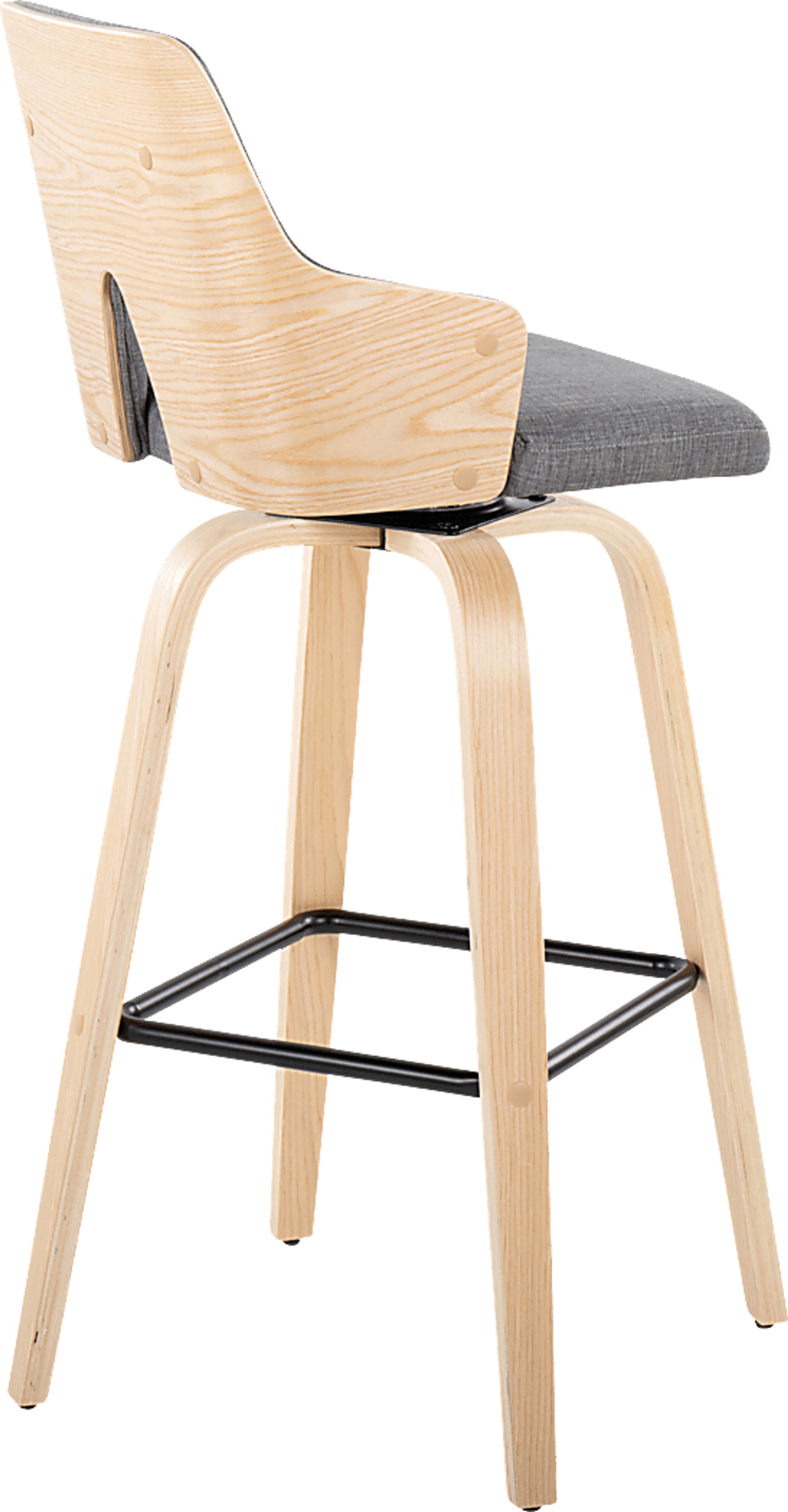 Zennia II Gray Swivel Barstool, Set of 2 - Image 5