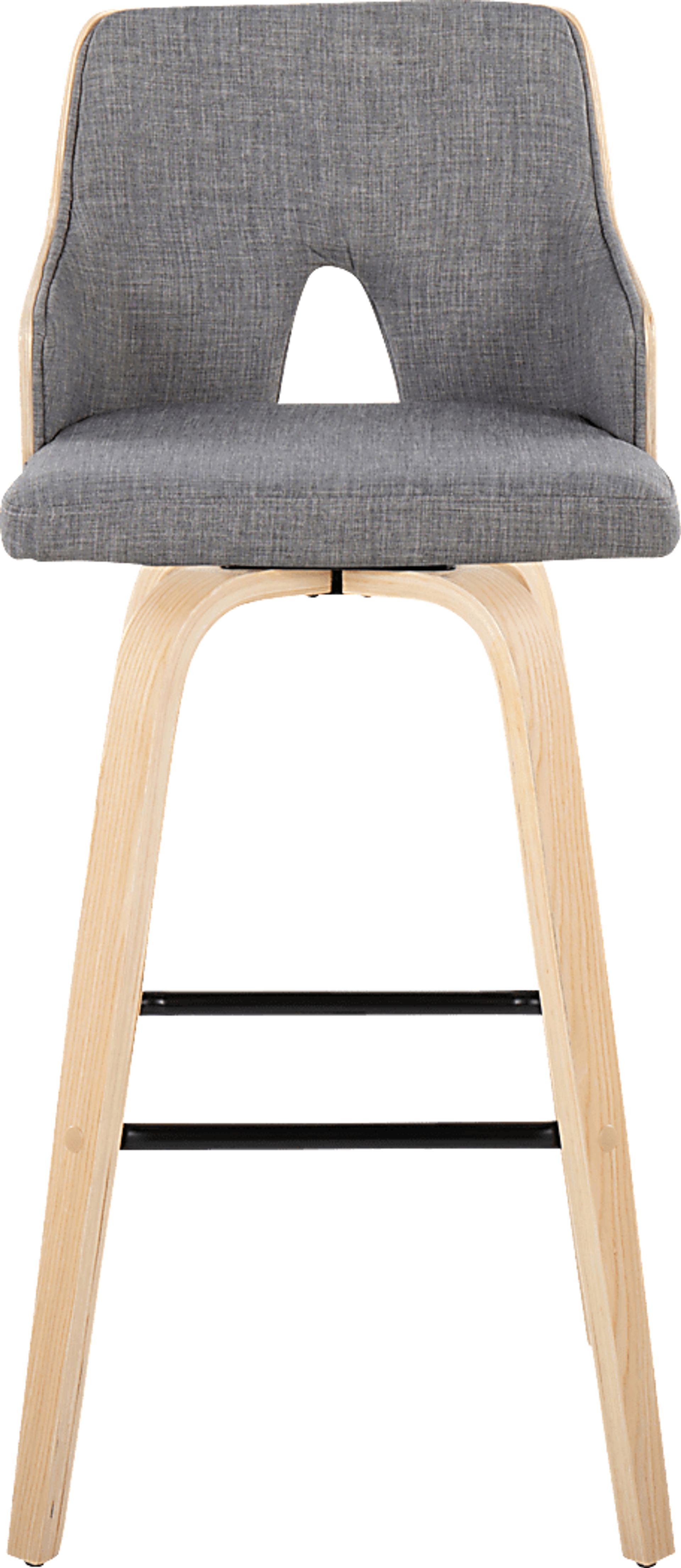 Zennia II Gray Swivel Barstool, Set of 2 - Image 7