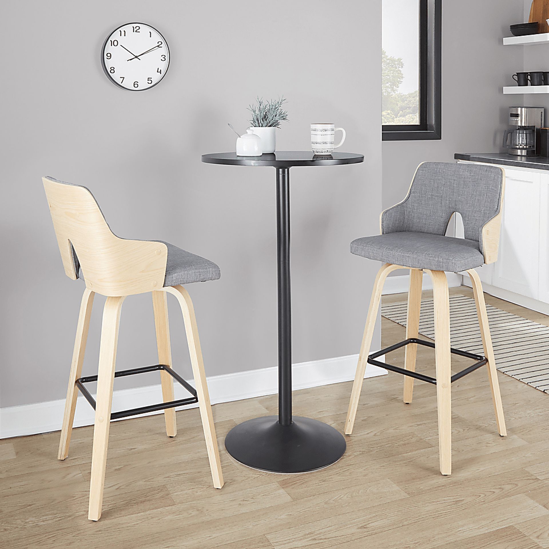 Zennia II Gray Swivel Barstool, Set of 2 - Image 9