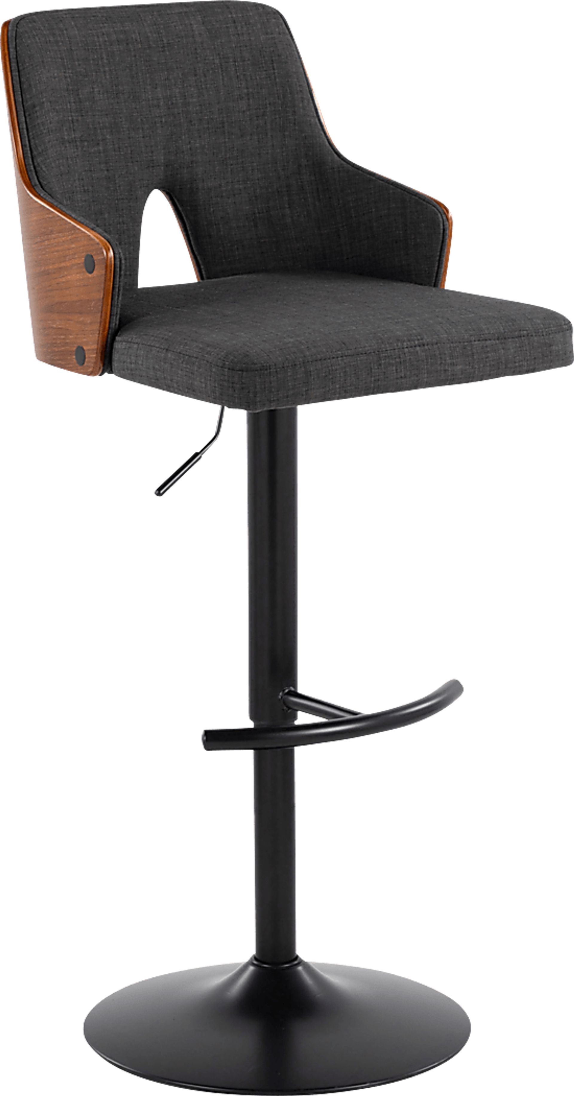 Zennia III Charcoal Adjustable Barstool, Set of 2 - Image 3