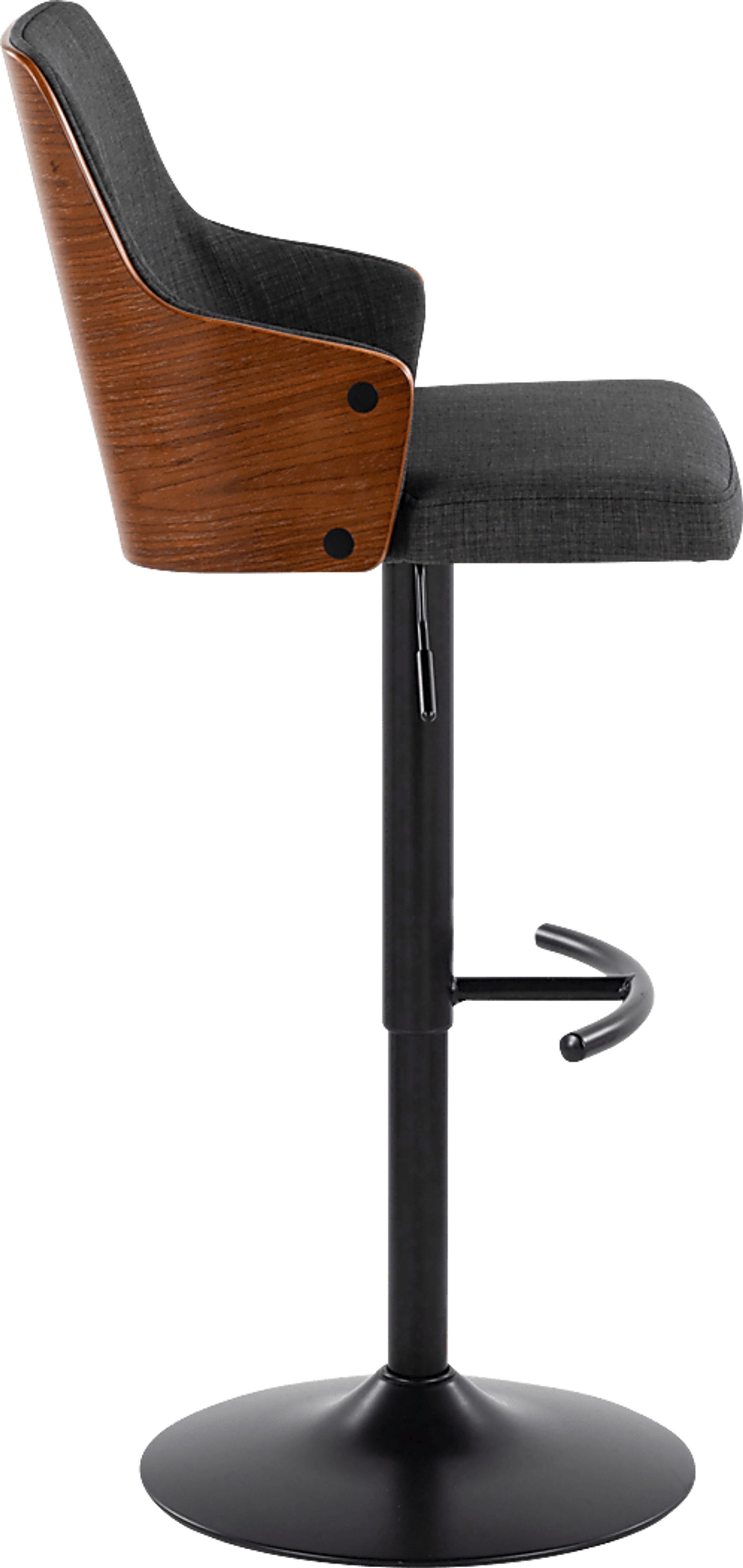 Zennia III Charcoal Adjustable Barstool, Set of 2 - Image 4