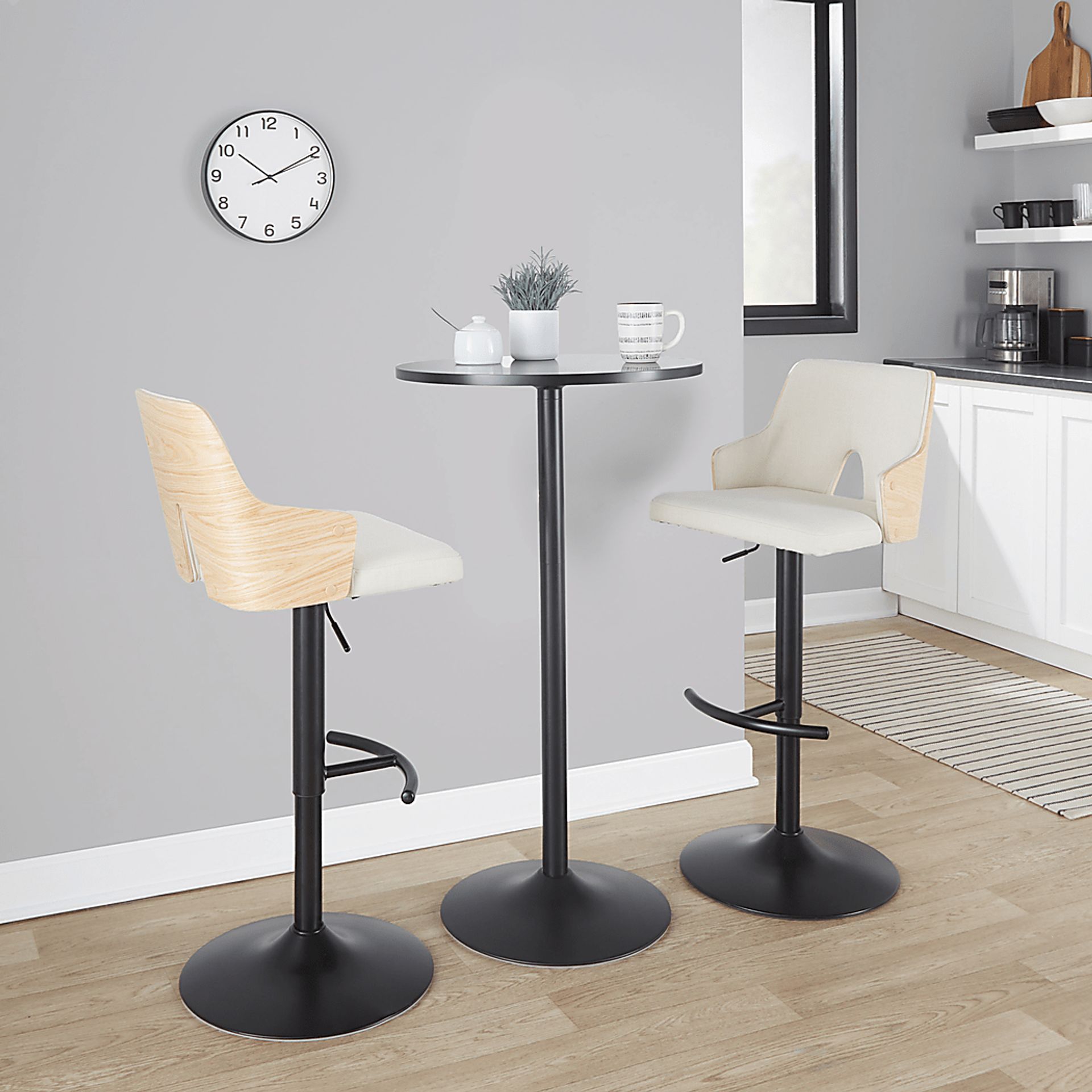 Zennia III Cream Adjustable Barstool, Set of 2 - Image 2