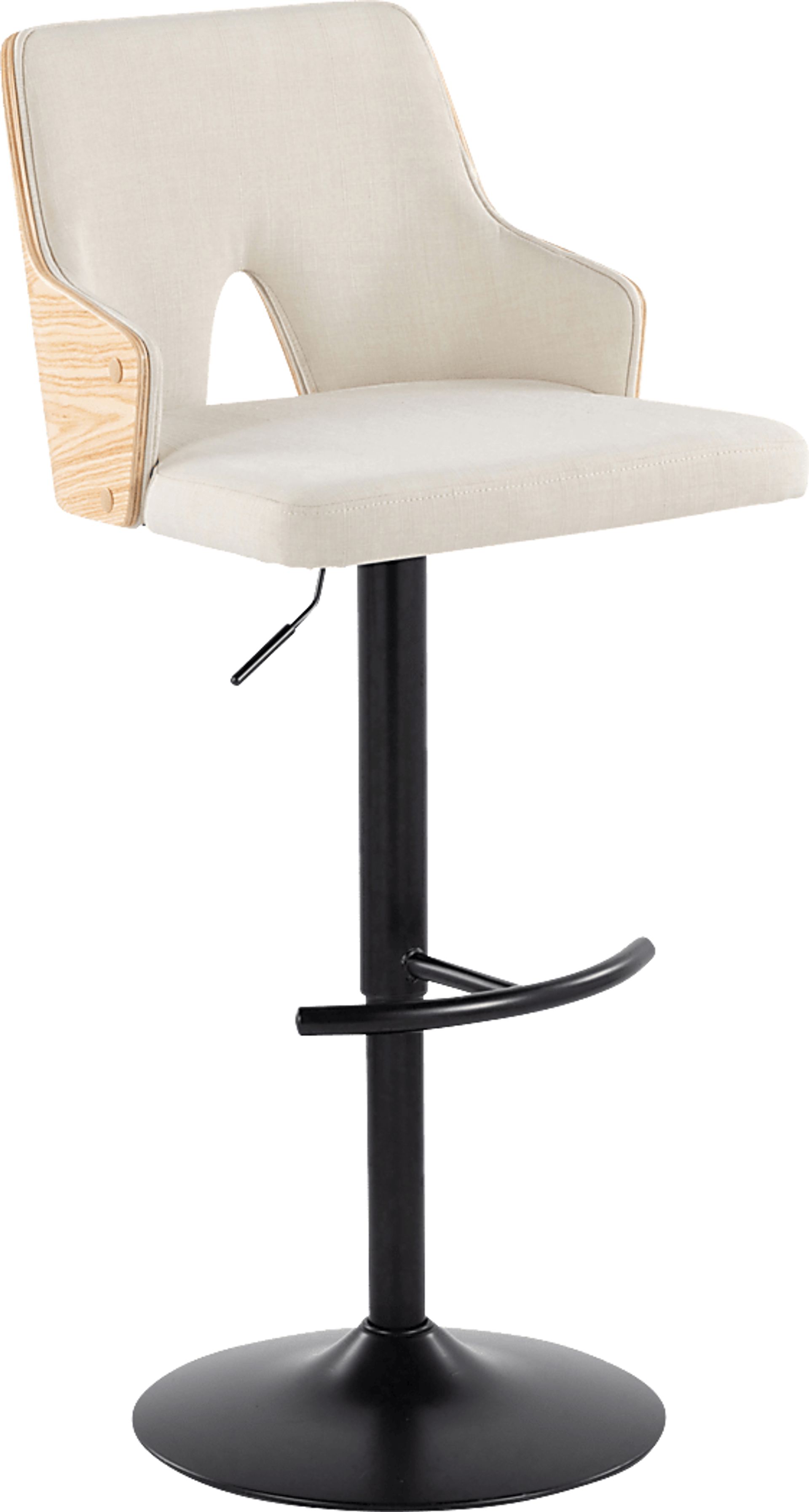 Zennia III Cream Adjustable Barstool, Set of 2 - Image 3