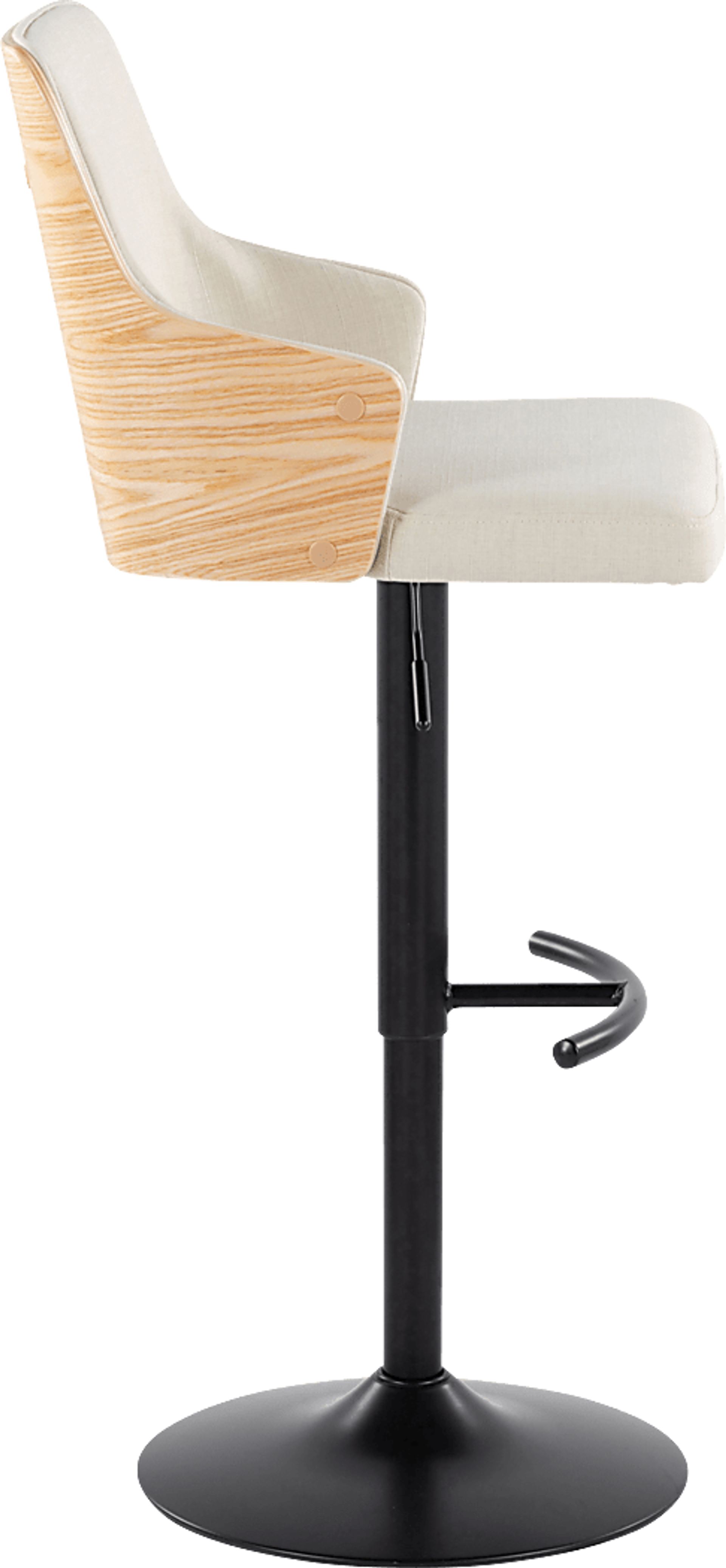 Zennia III Cream Adjustable Barstool, Set of 2 - Image 4
