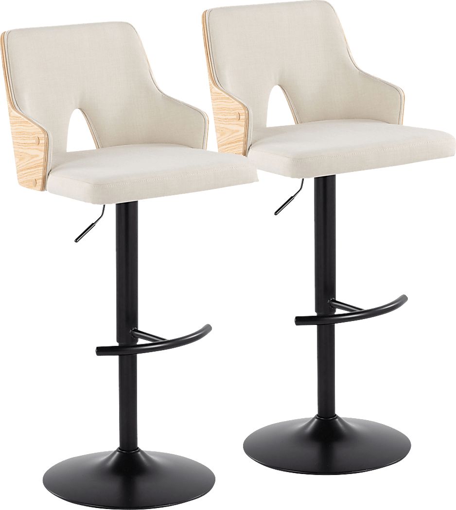Zennia III Cream Adjustable Barstool, Set of 2