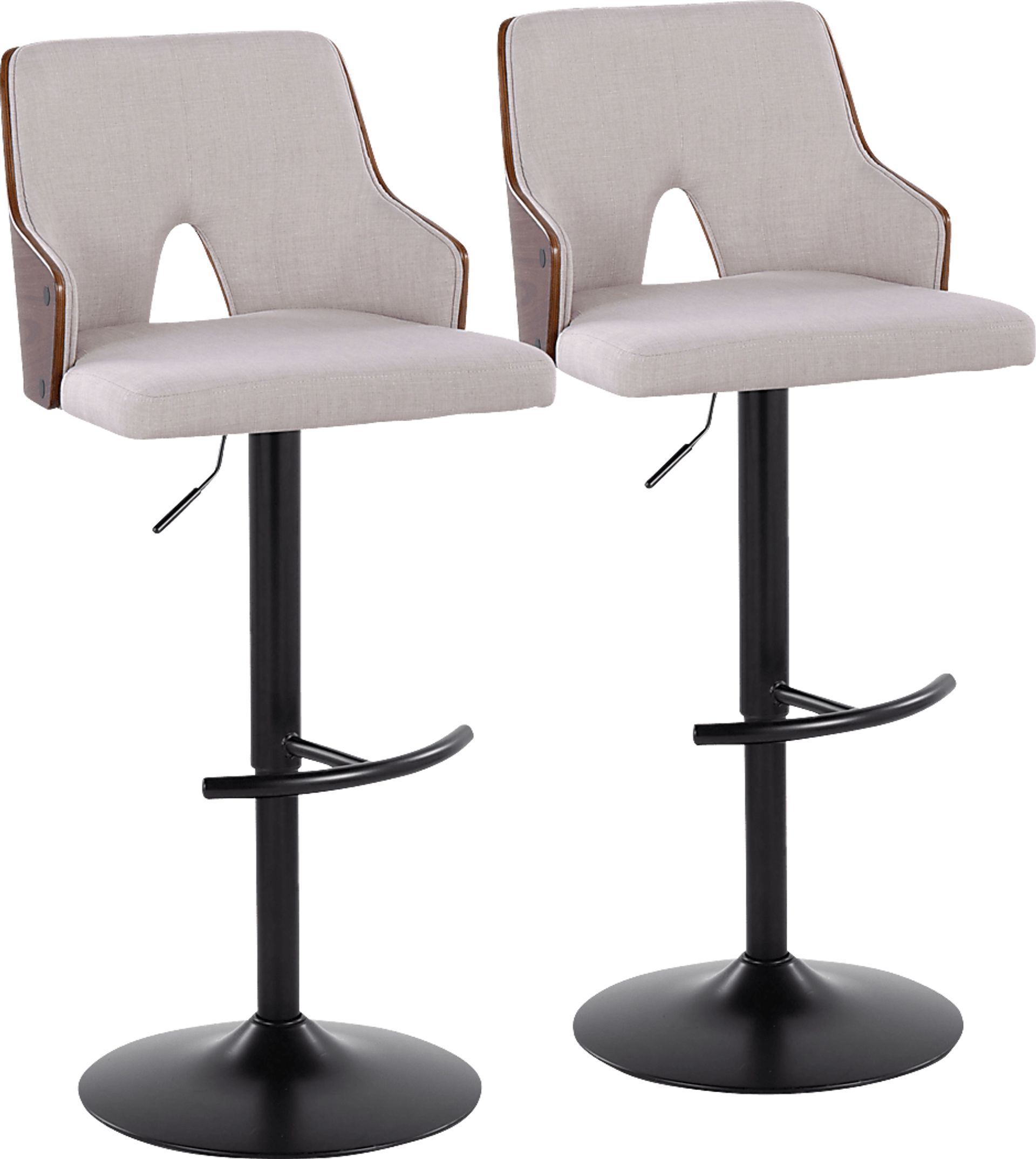 Zennia III Cream Adjustable Barstool, Set of 2 - Image 1