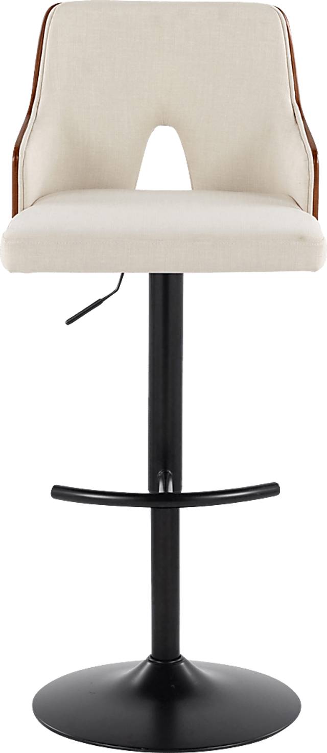 Zennia III Cream Adjustable Barstool, Set of 2 - Thumbnail - Image 7