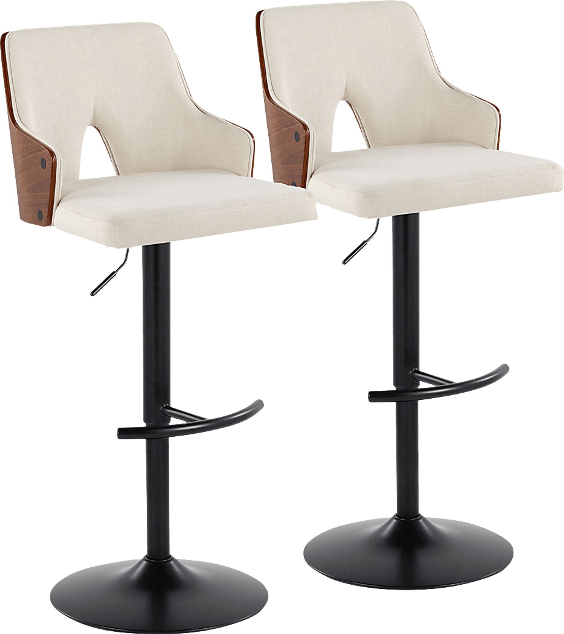 Zennia III Cream Adjustable Barstool, Set of 2 - Image 1