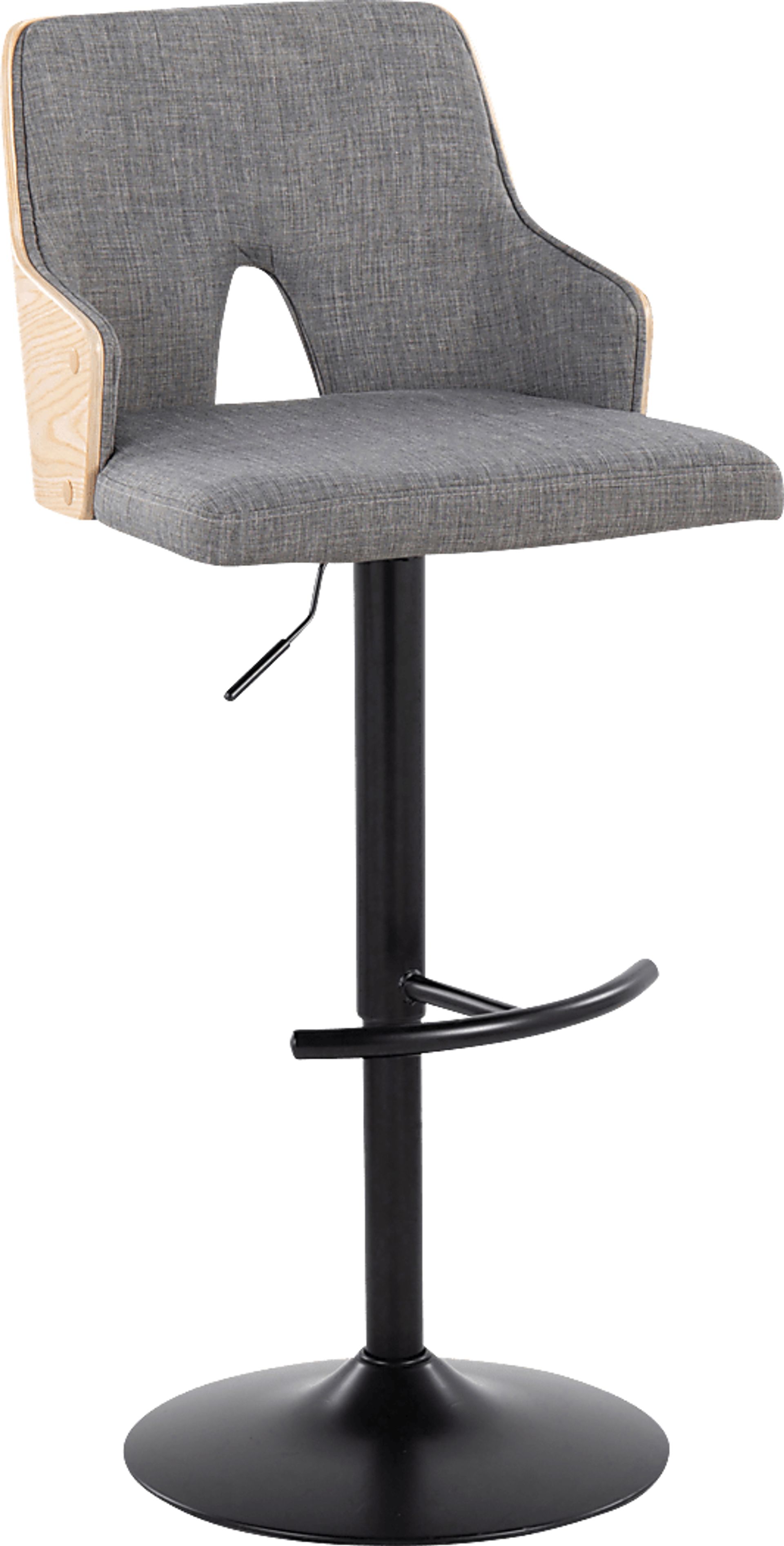 Zennia III Gray Adjustable Barstool, Set of 2 - Image 3