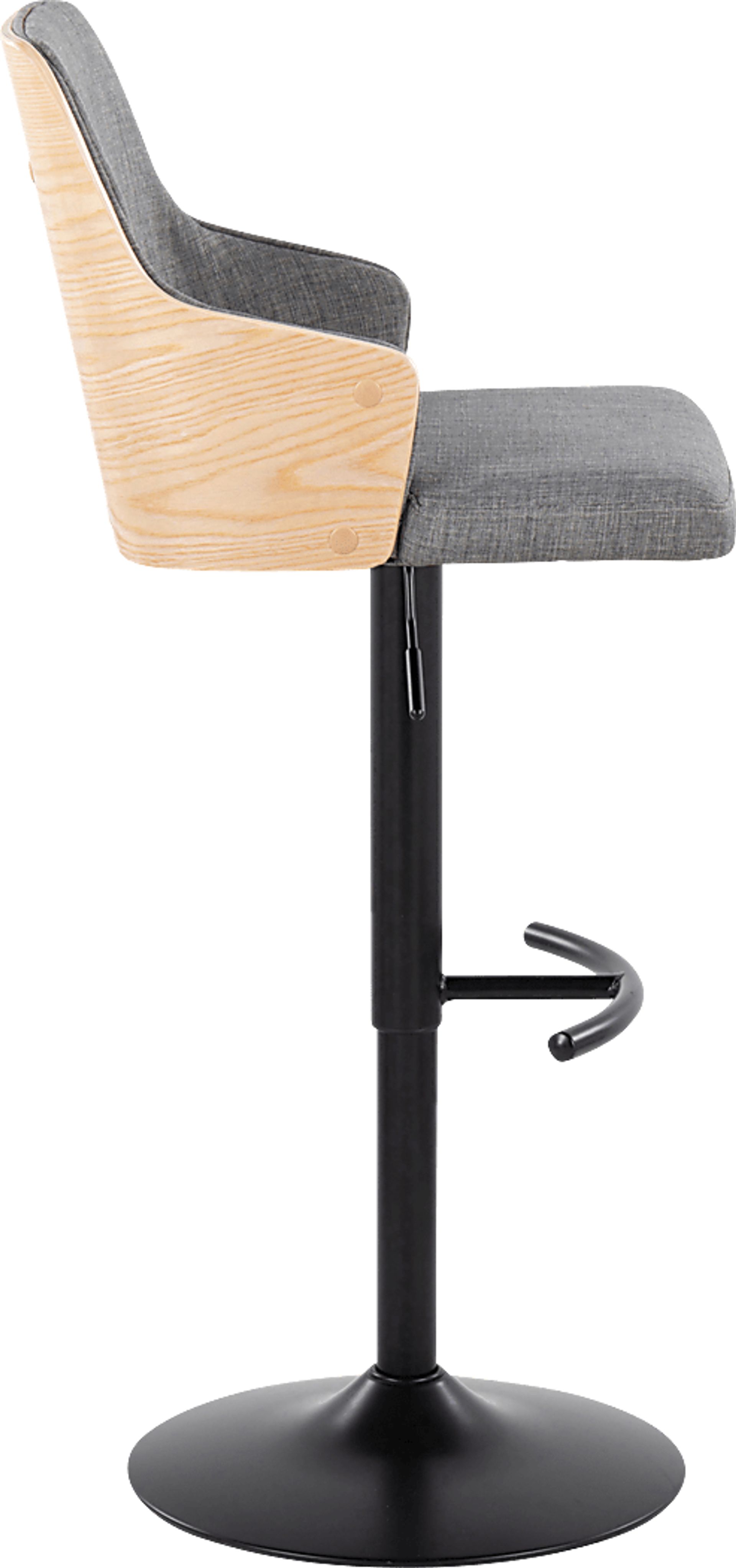 Zennia III Gray Adjustable Barstool, Set of 2 - Image 4