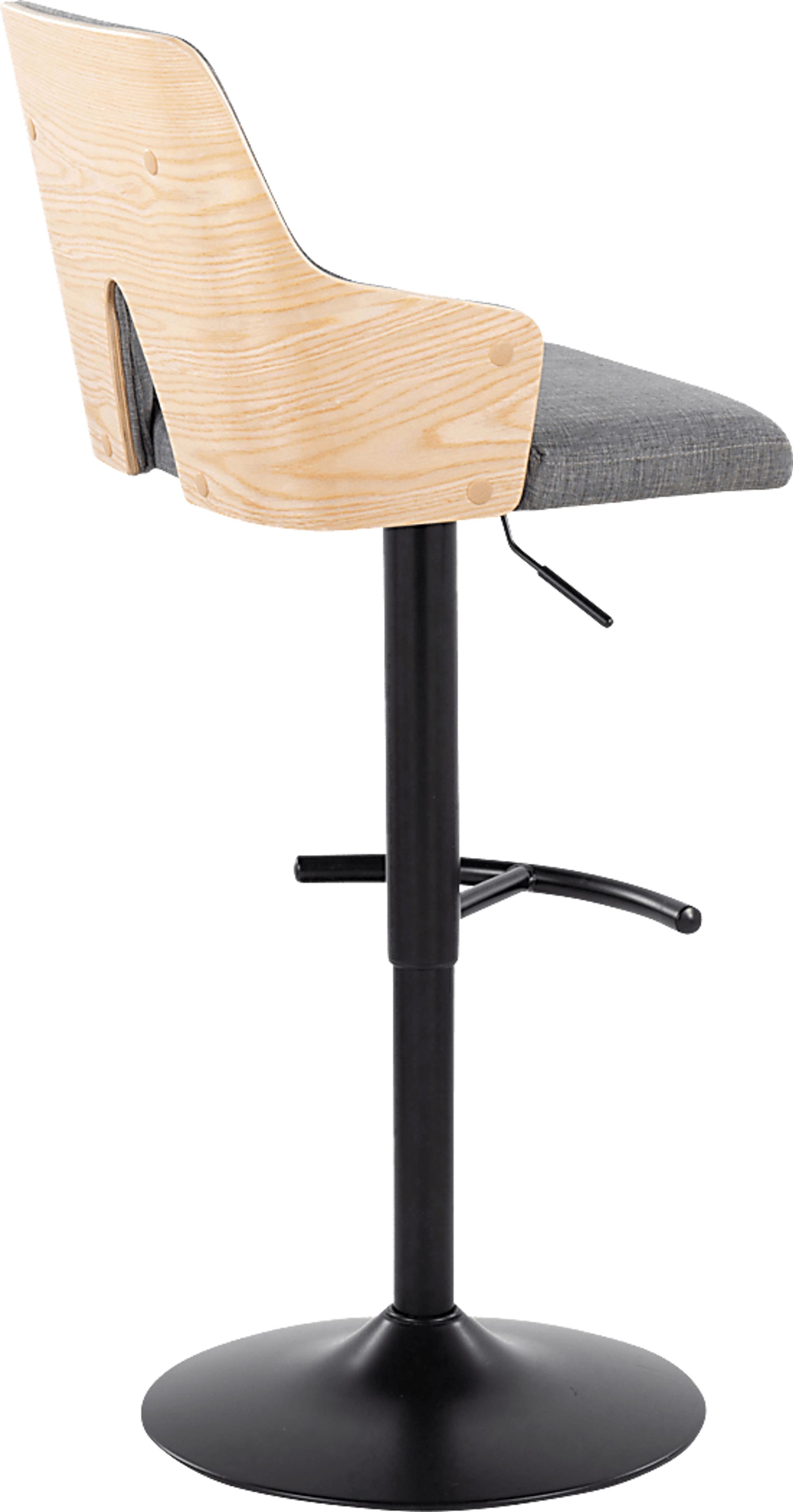 Zennia III Gray Adjustable Barstool, Set of 2 - Image 5