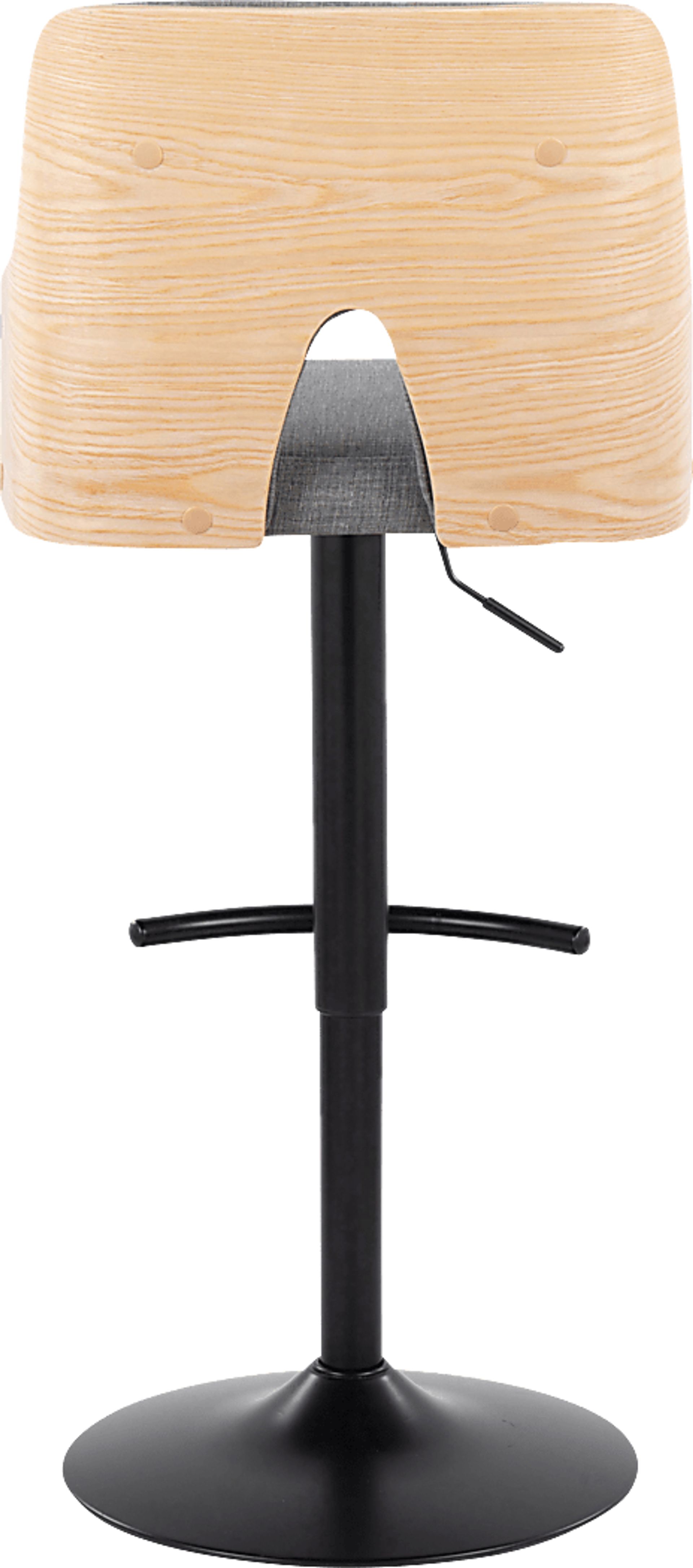 Zennia III Gray Adjustable Barstool, Set of 2 - Image 6