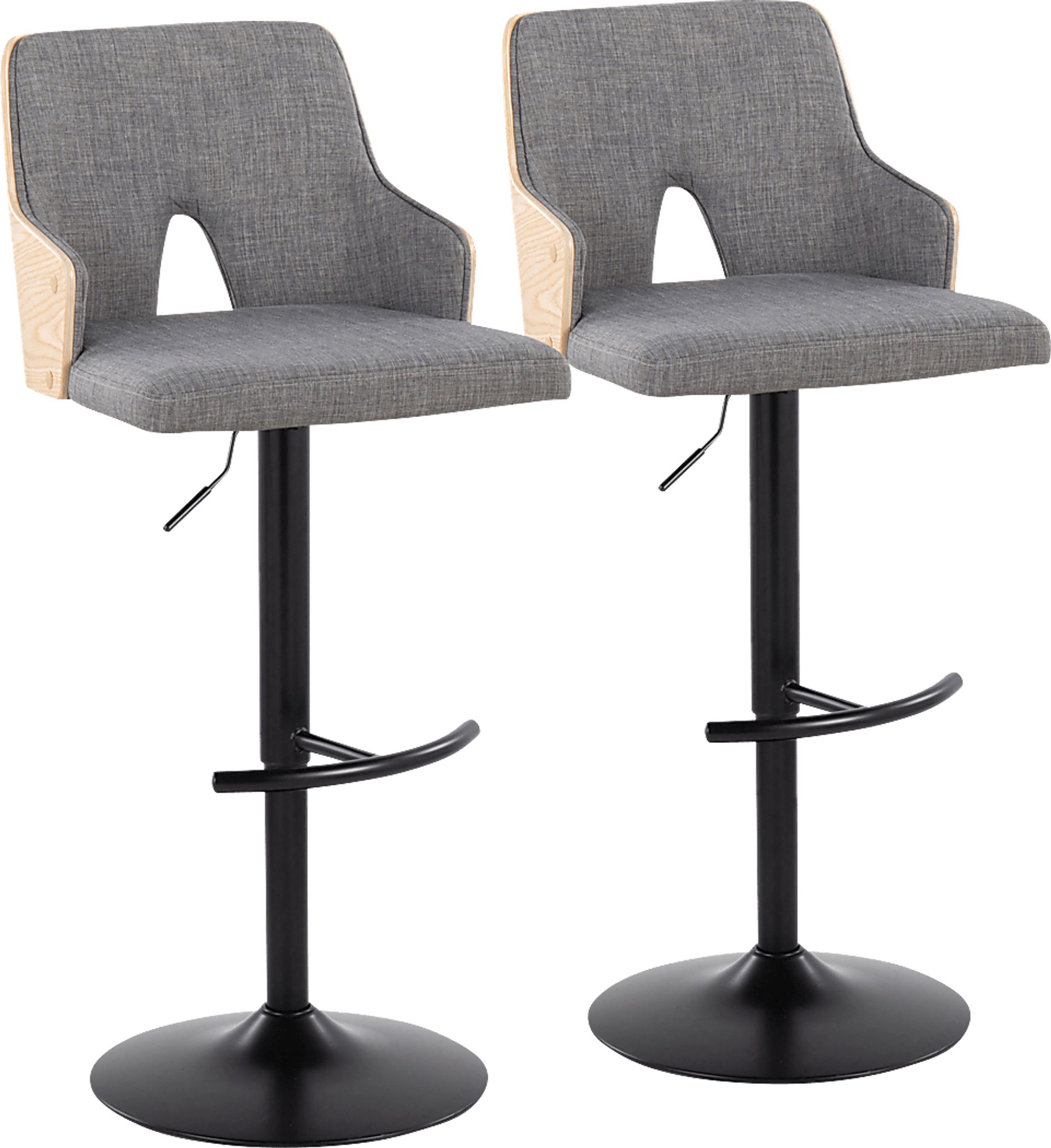 Zennia III Gray Adjustable Barstool, Set of 2 - Image 1
