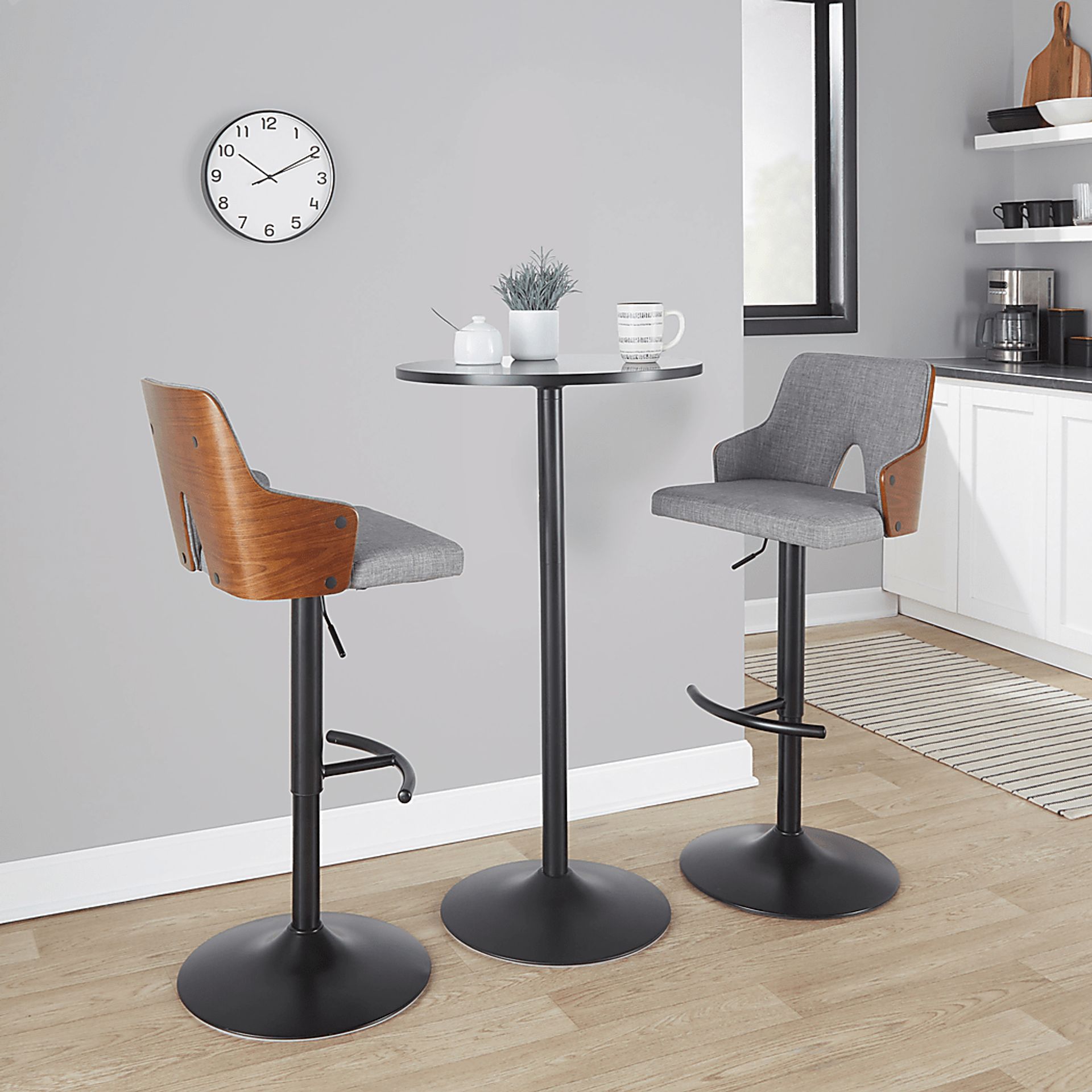 Zennia III Gray Adjustable Barstool, Set of 2 - Image 2