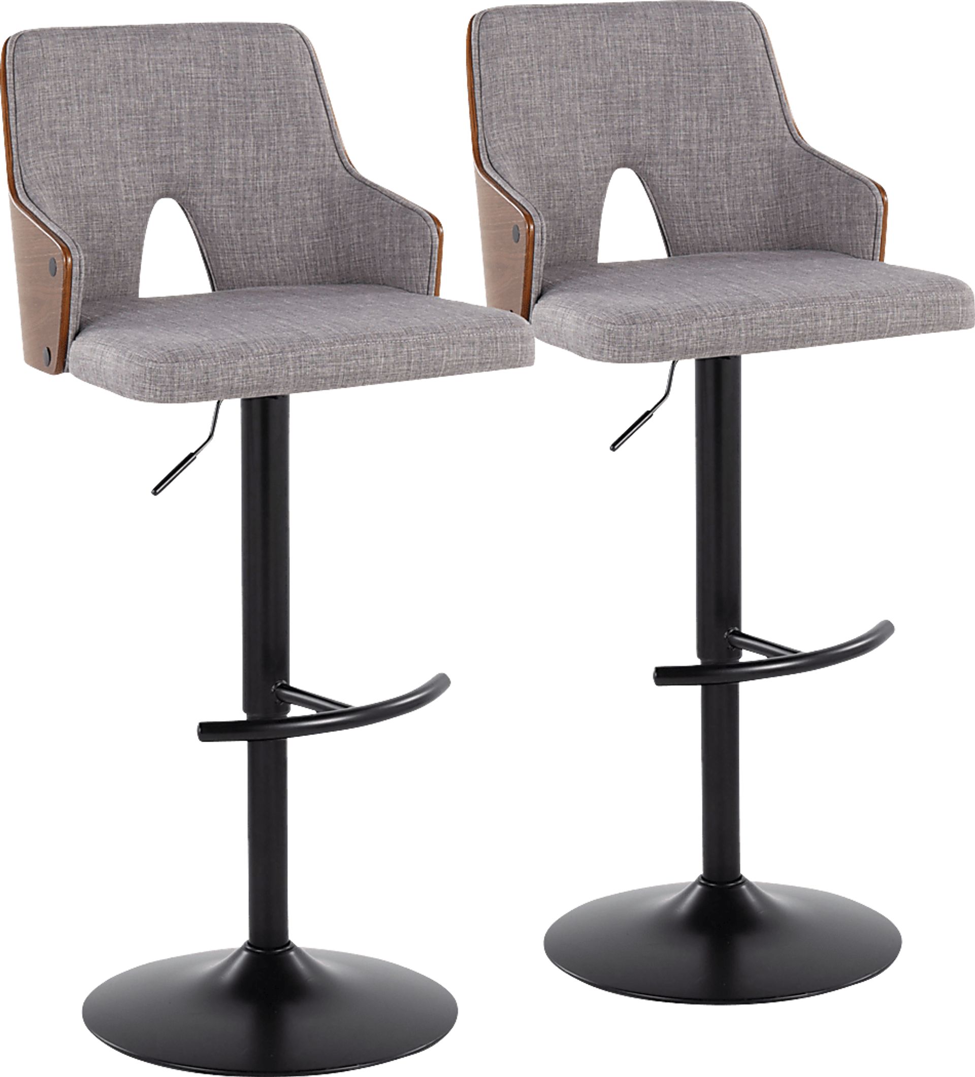 Zennia III Gray Adjustable Barstool, Set of 2 - Image 1
