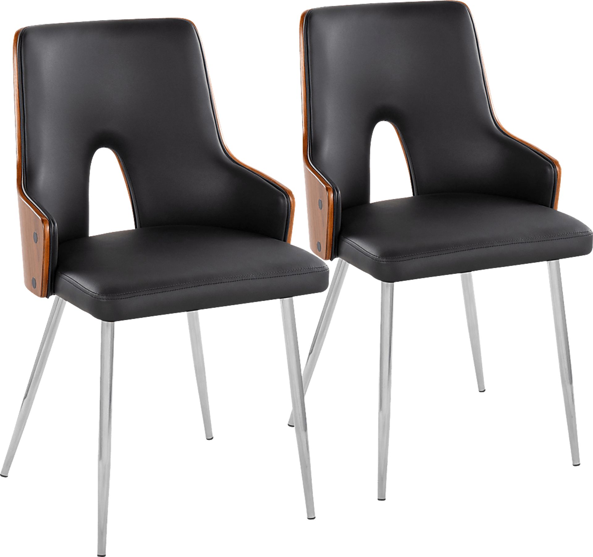 Zennia IV Black Dining Chair, Set of 2 - Image 1