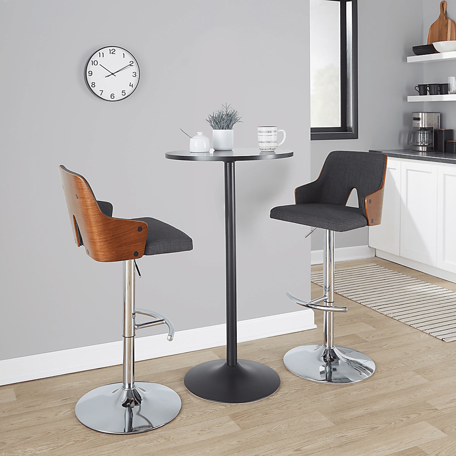 Zennia IV Charcoal Adjustable Barstool, Set of 2 - Image 2