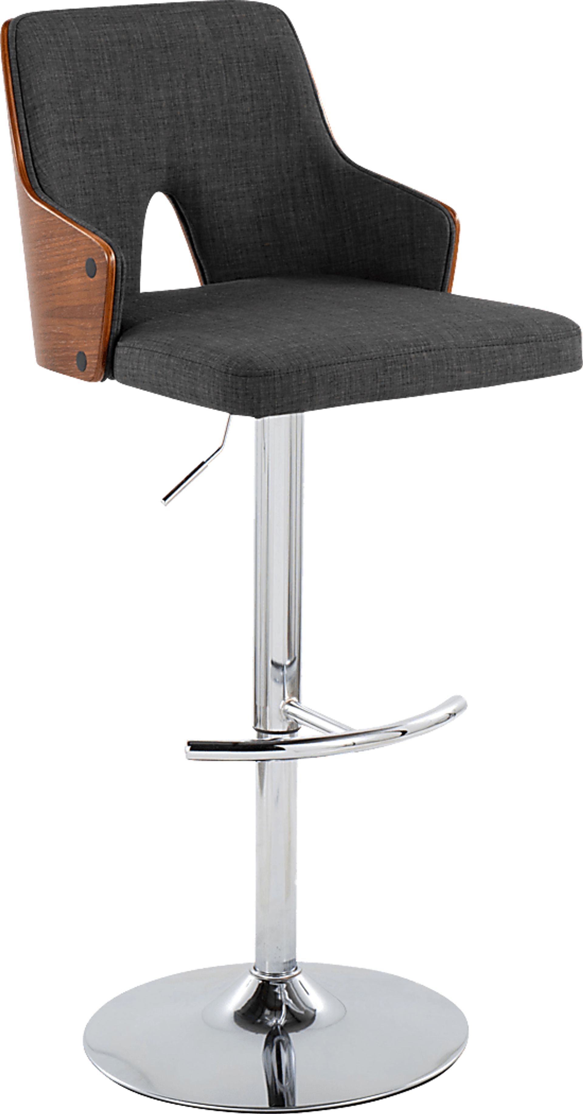 Zennia IV Charcoal Adjustable Barstool, Set of 2 - Image 3