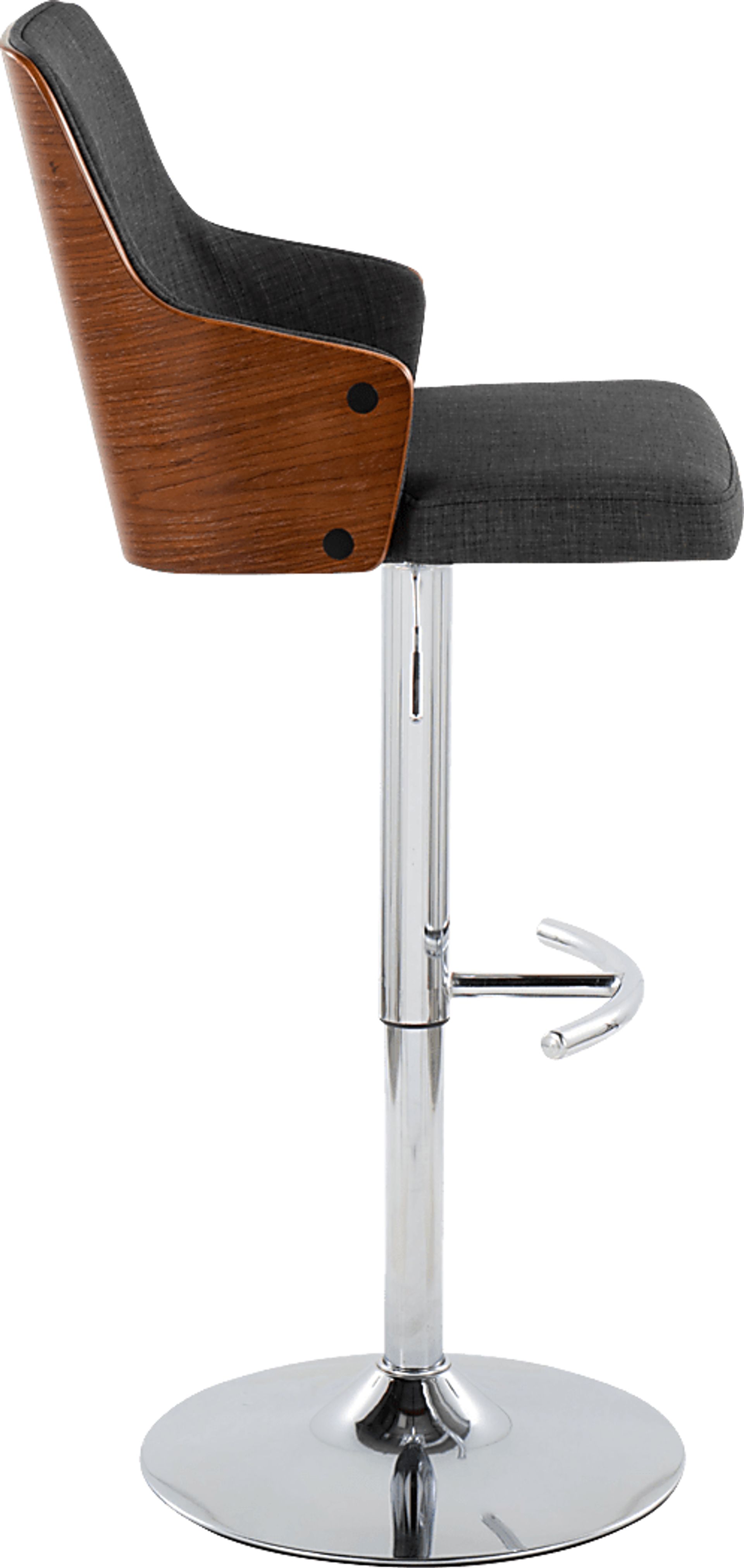 Zennia IV Charcoal Adjustable Barstool, Set of 2 - Image 4