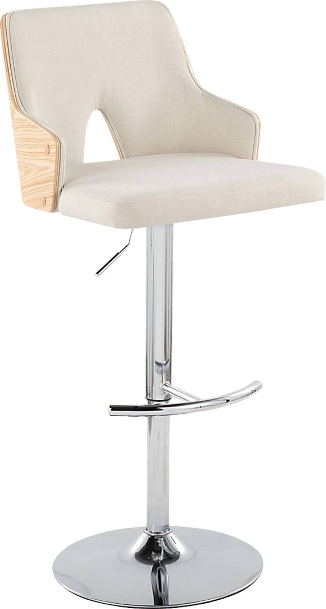 Zennia IV Cream Adjustable Barstool, Set of 2 - Thumbnail - Image 3