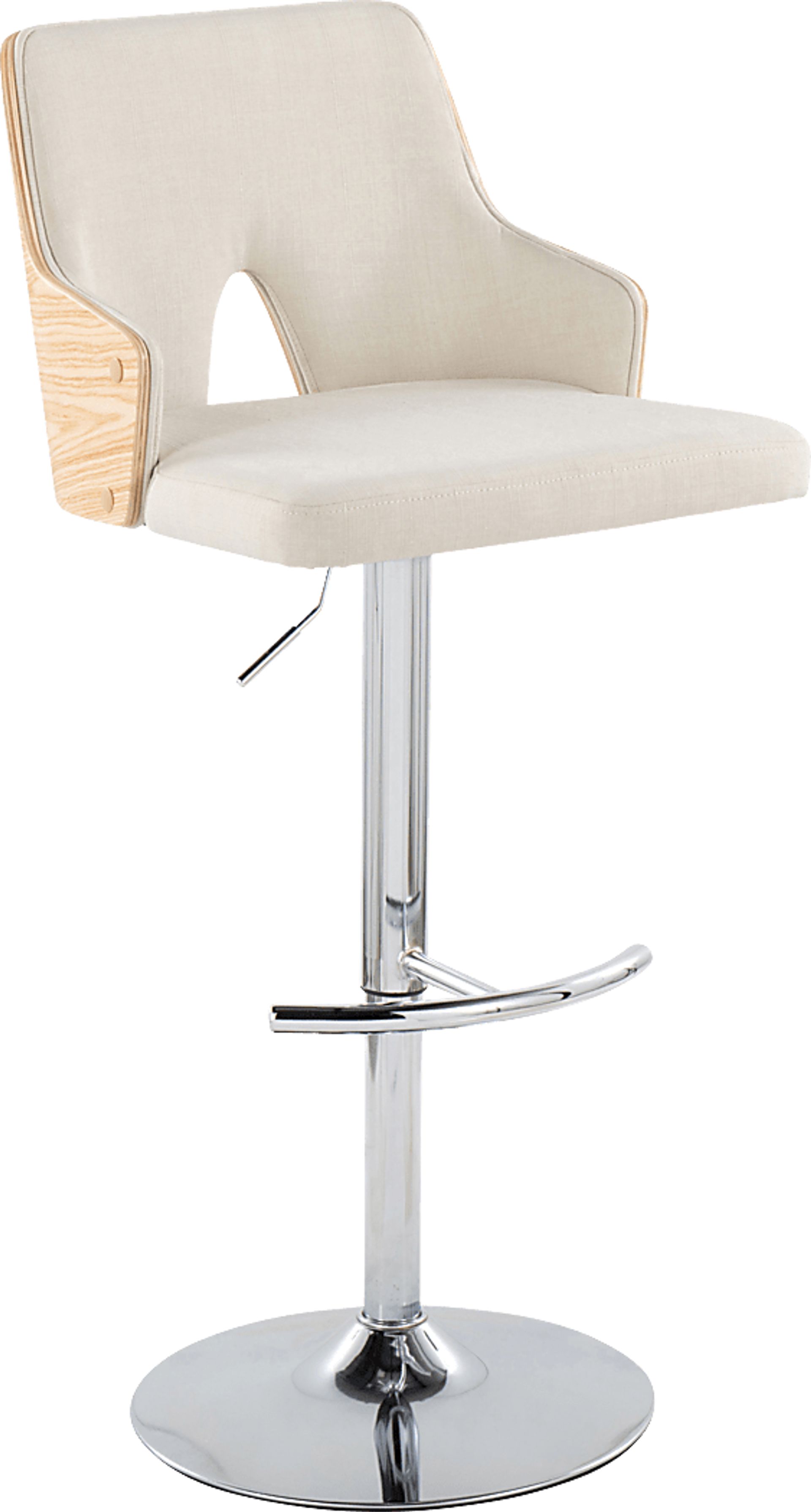 Zennia IV Cream Adjustable Barstool, Set of 2 - Image 3