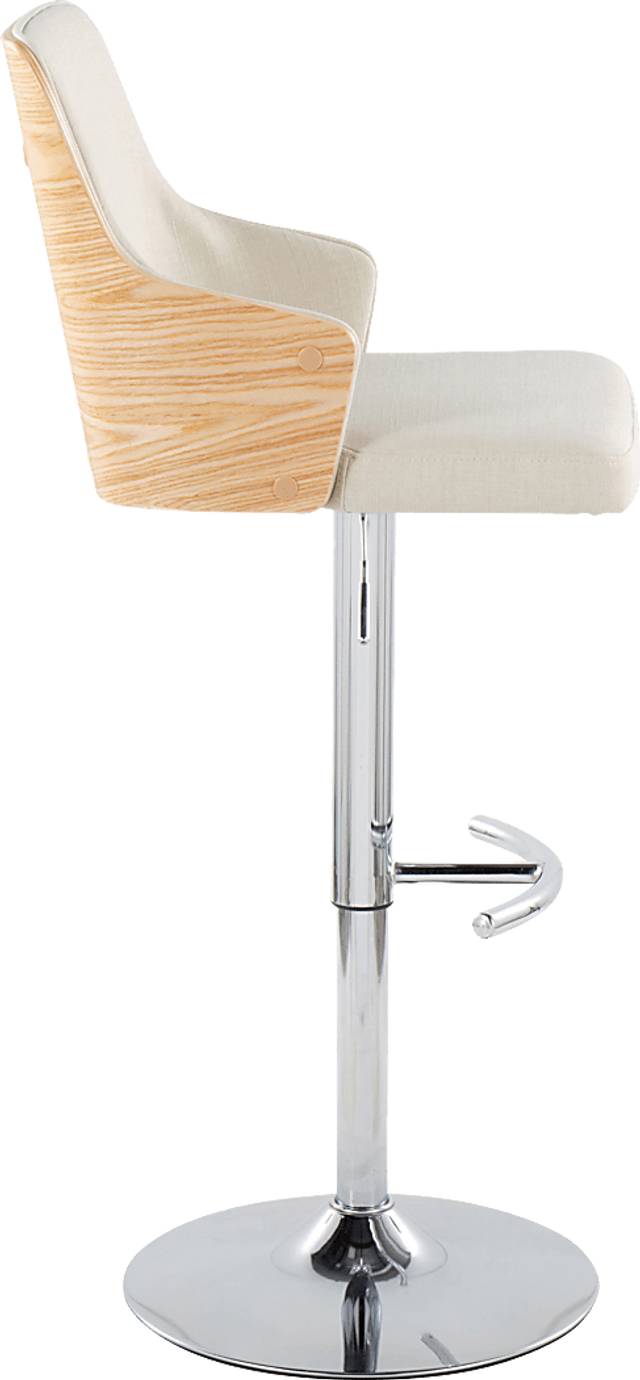 Zennia IV Cream Adjustable Barstool, Set of 2 - Thumbnail - Image 4